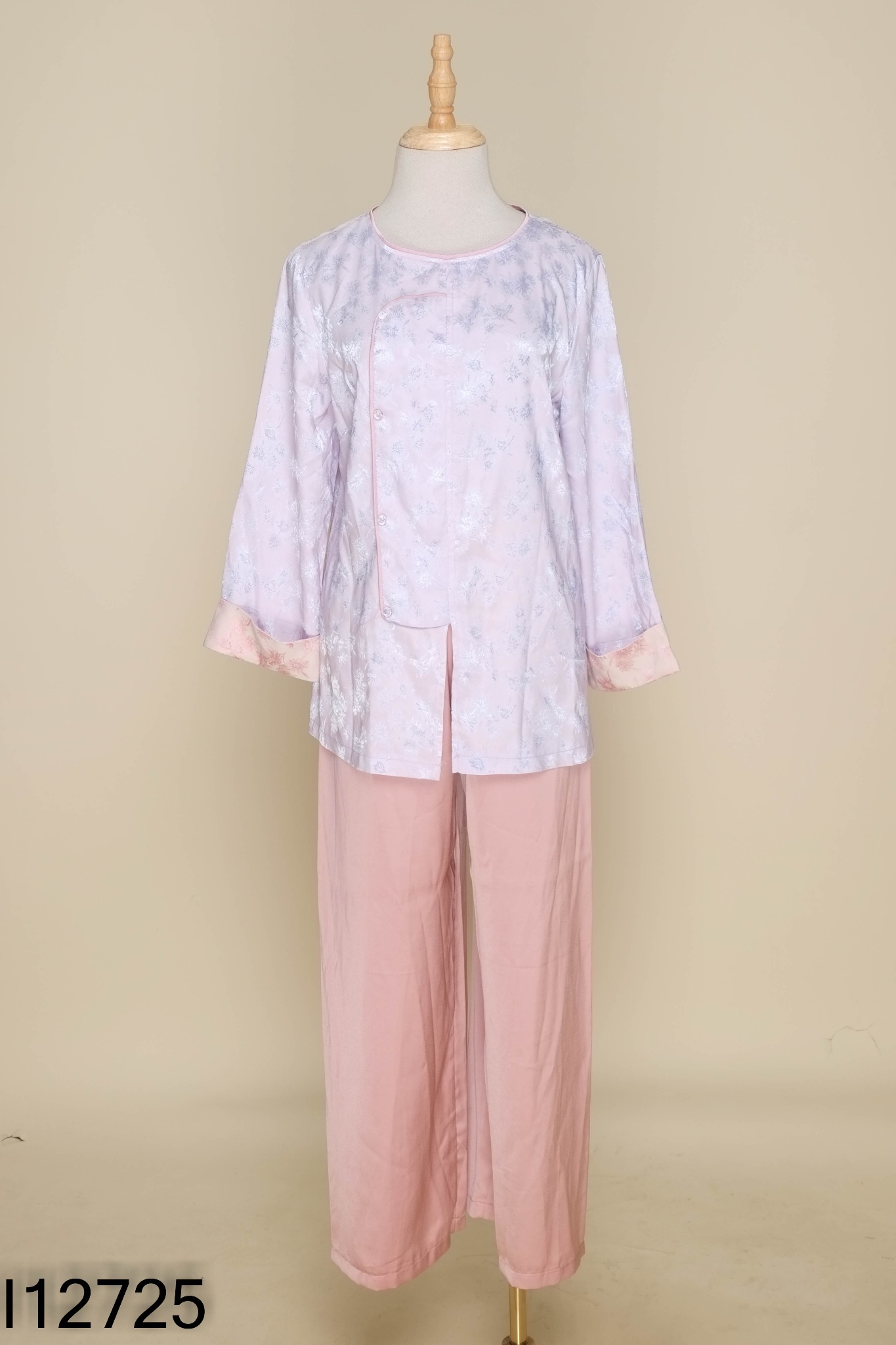 Set Áo lụa tím hoa + quần hồng