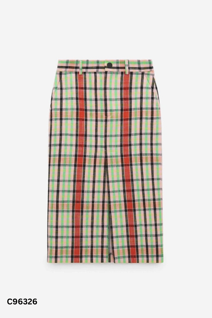 Chân váy ZARA hồng phối xanh