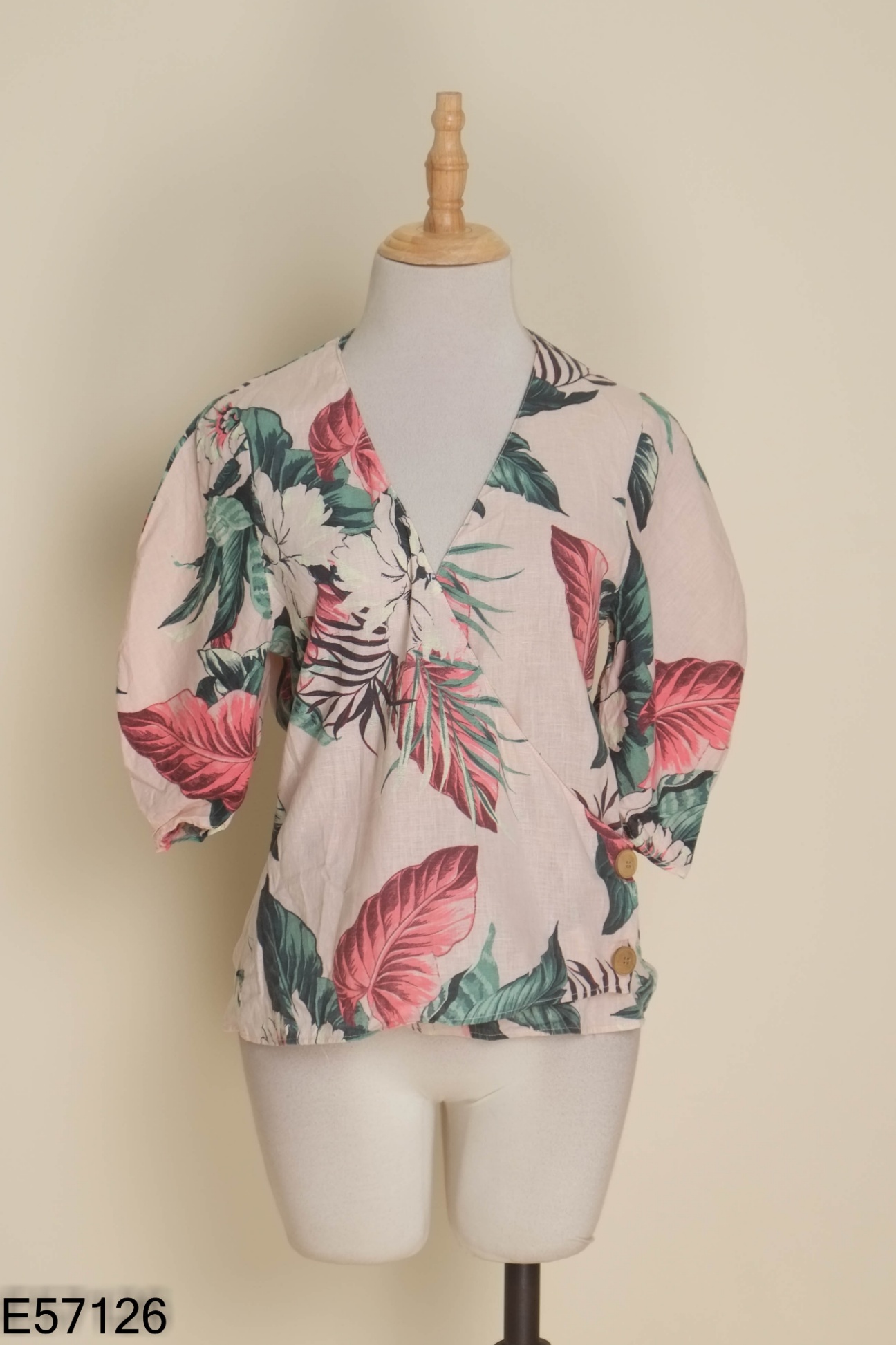 Áo wrap ZARA hồng họa tiết