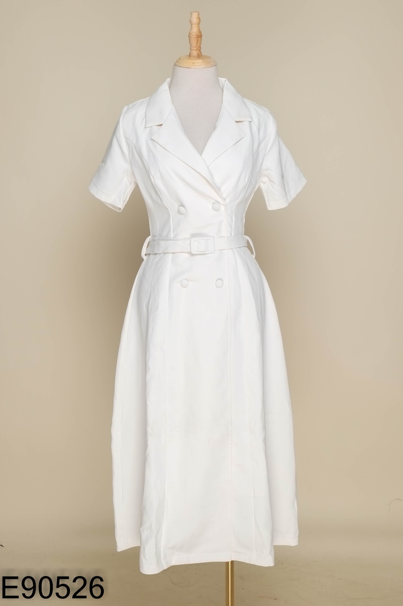 NEWTAG Váy trắng be cổ vest