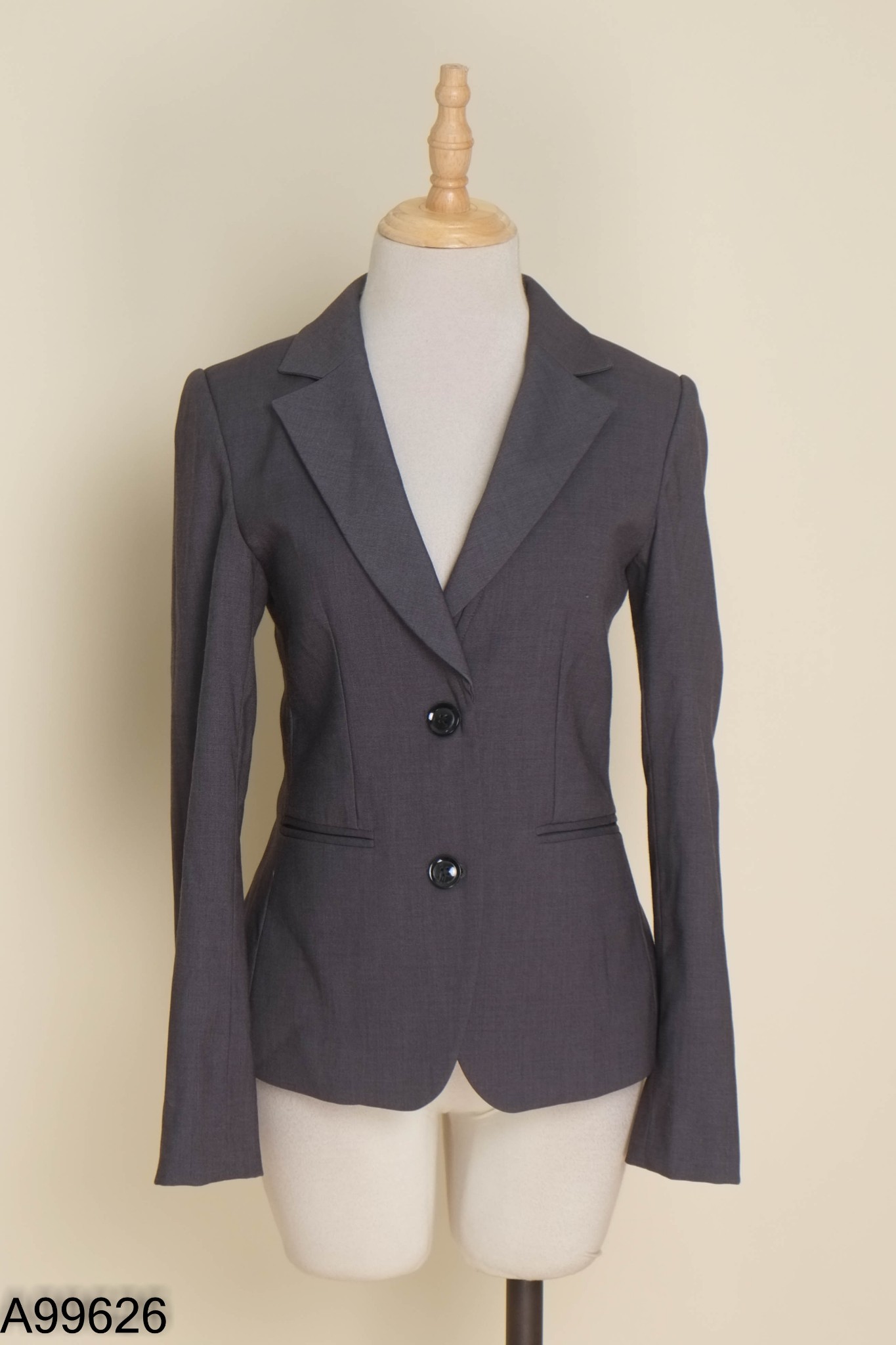 Blazer xám đen trơn