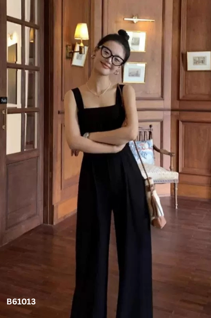 NEWTAG Quần yếm PUSUMEDE đen trơn