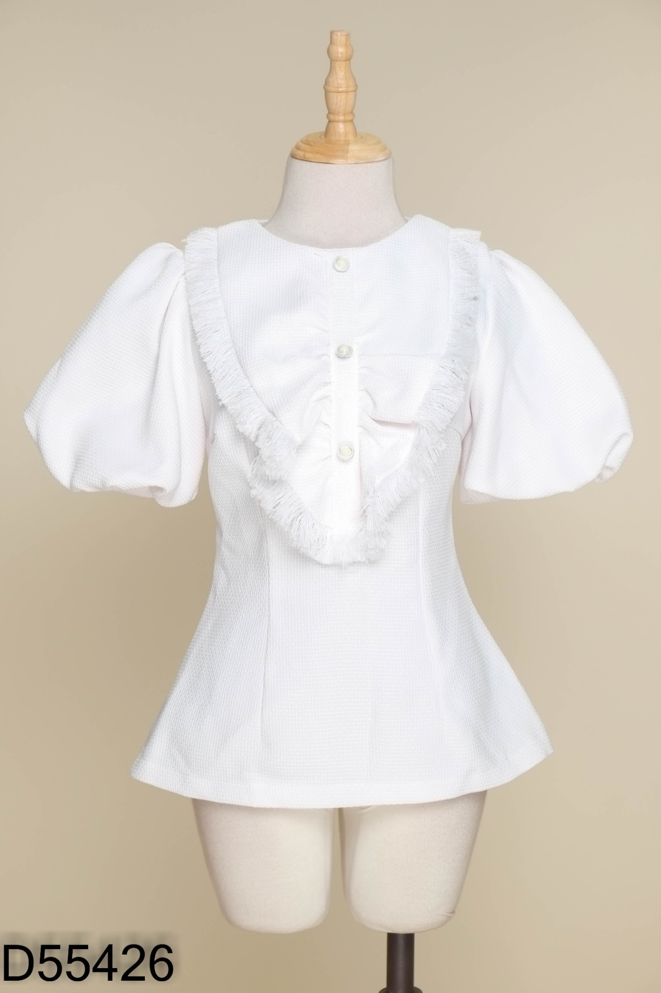 Áo ROSA trắng cúc ngọc