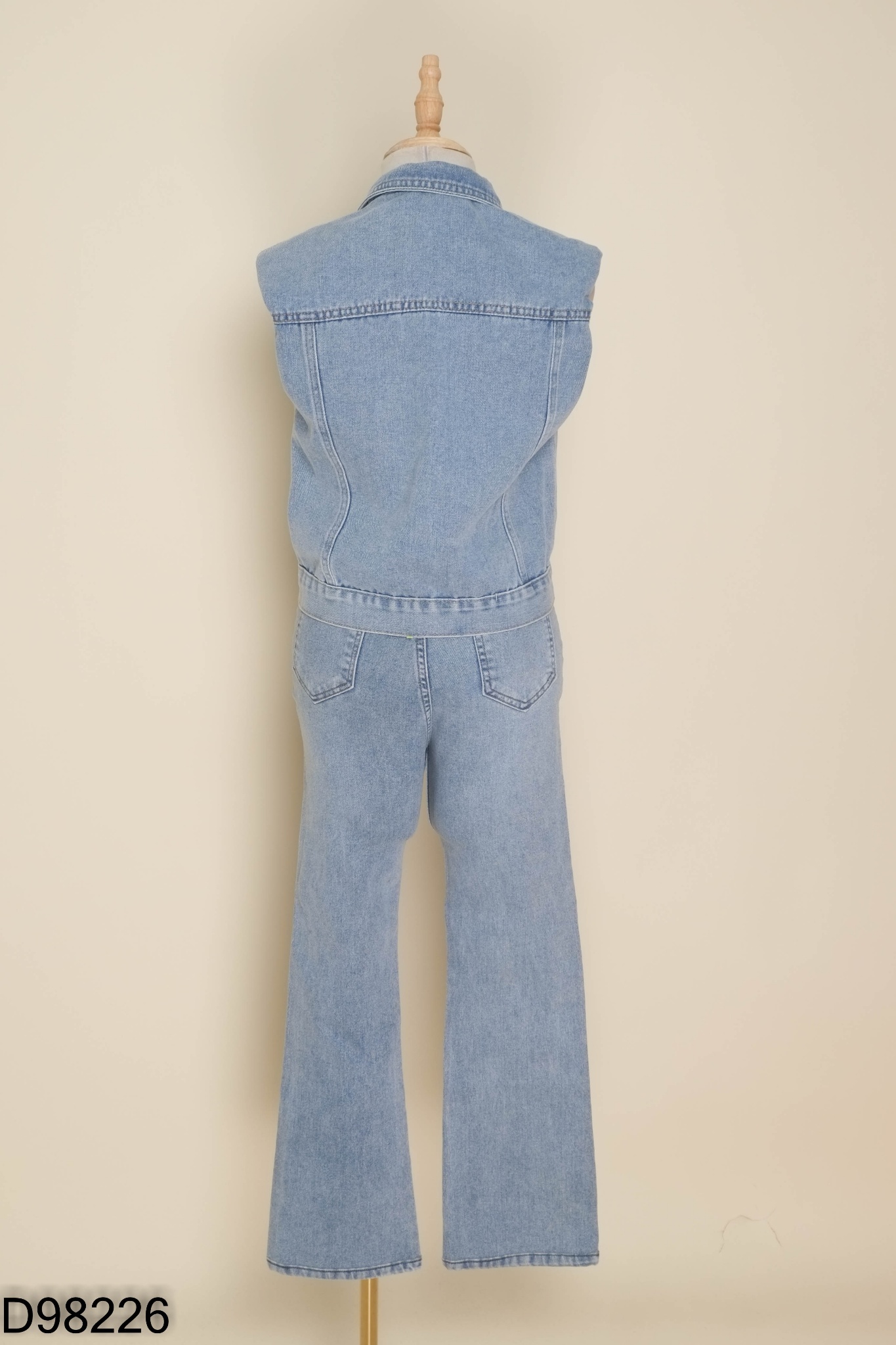Set Áo sát nách jeans xanh + quần dài