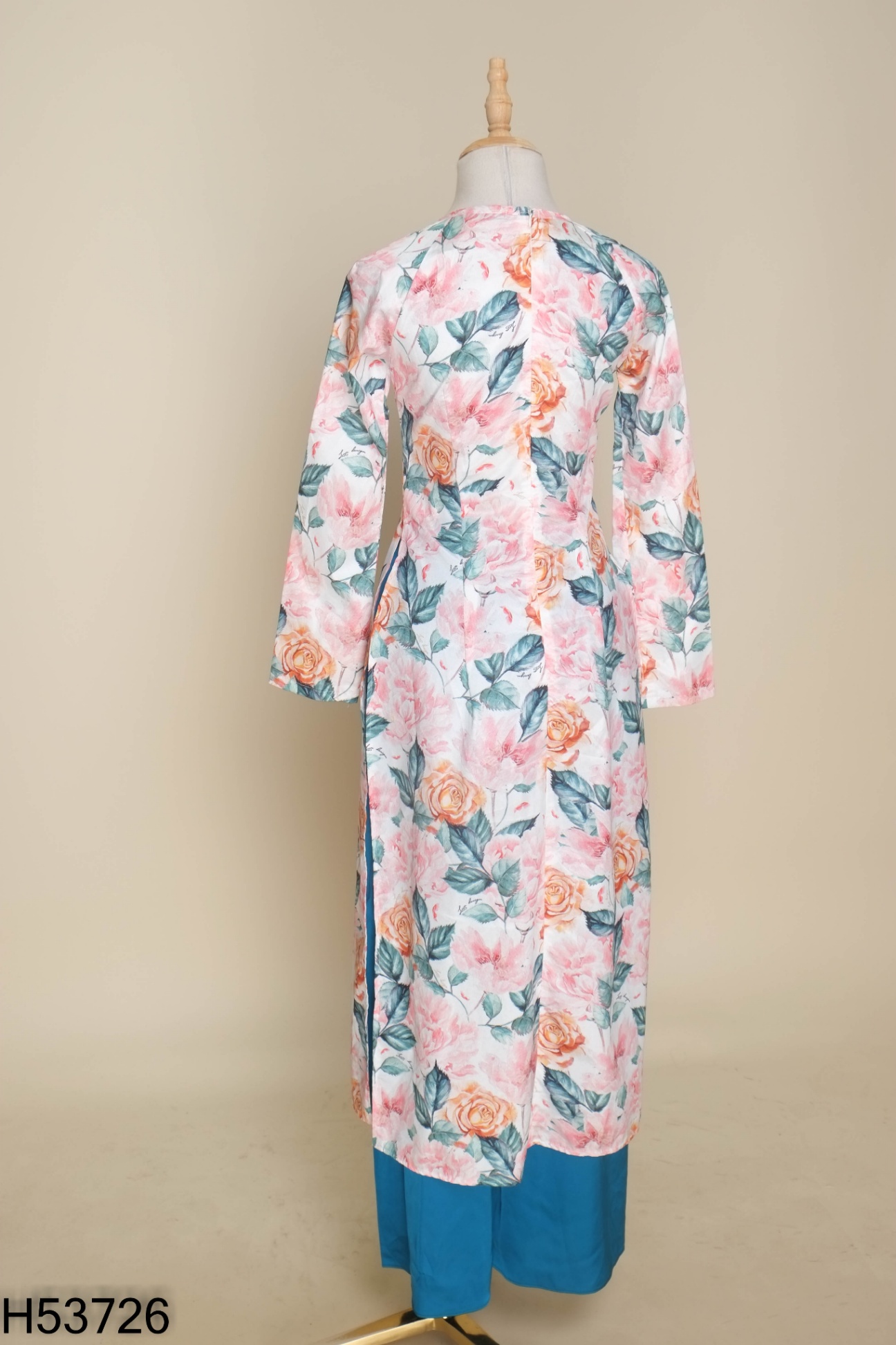 Set áo dài hoa + quần xanh