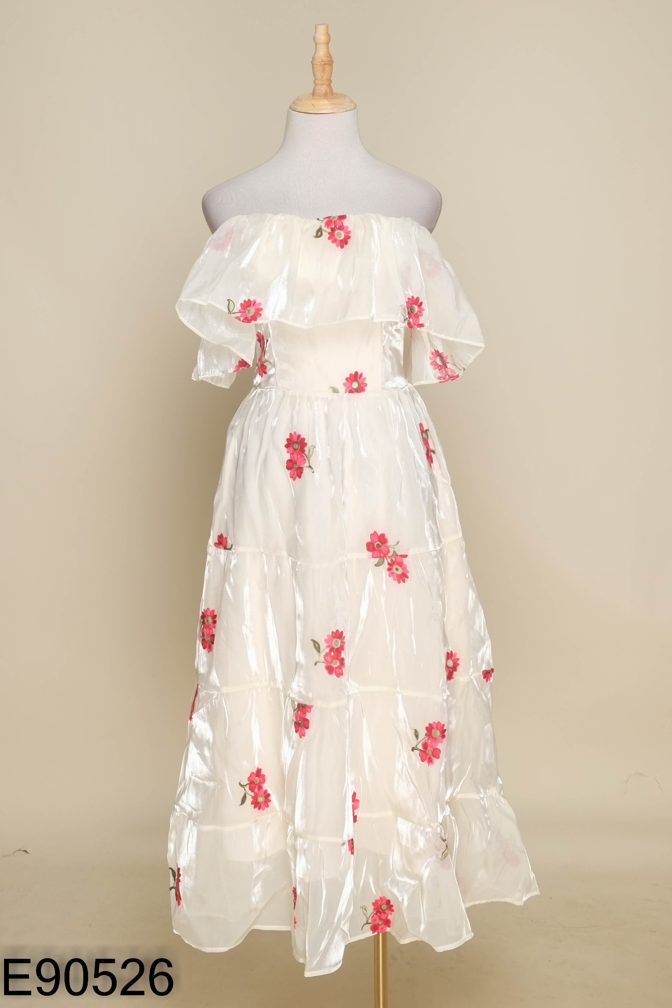 Váy LOLA DESIGN be họa tiết hoa đỏ