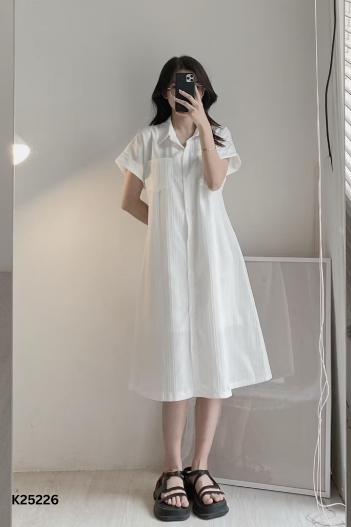 SET Váy be phối khuy + lót hai dây