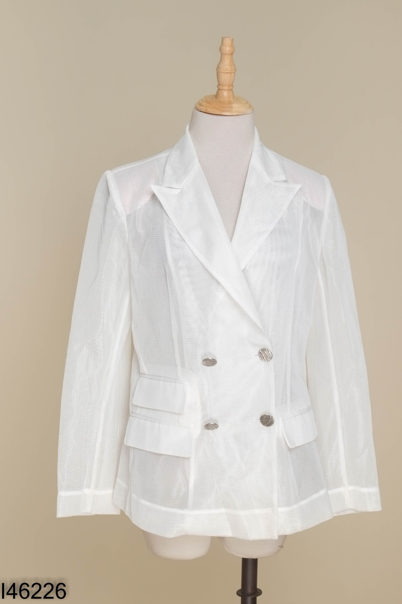 Áo lưới trắng ELISE dáng blazer