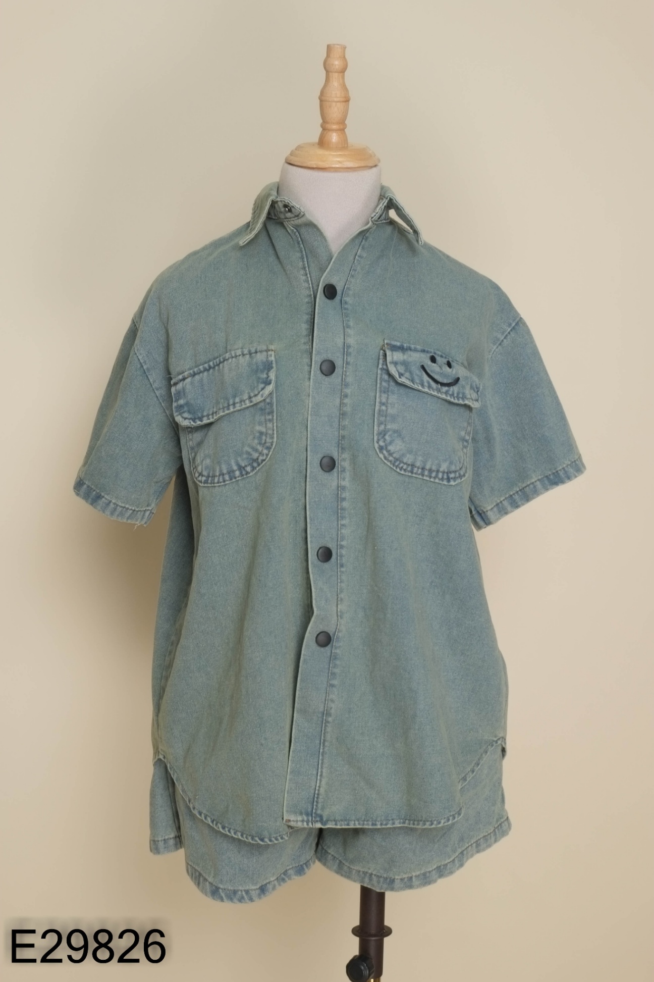 SET Áo sơ mi jean xanh + quần short