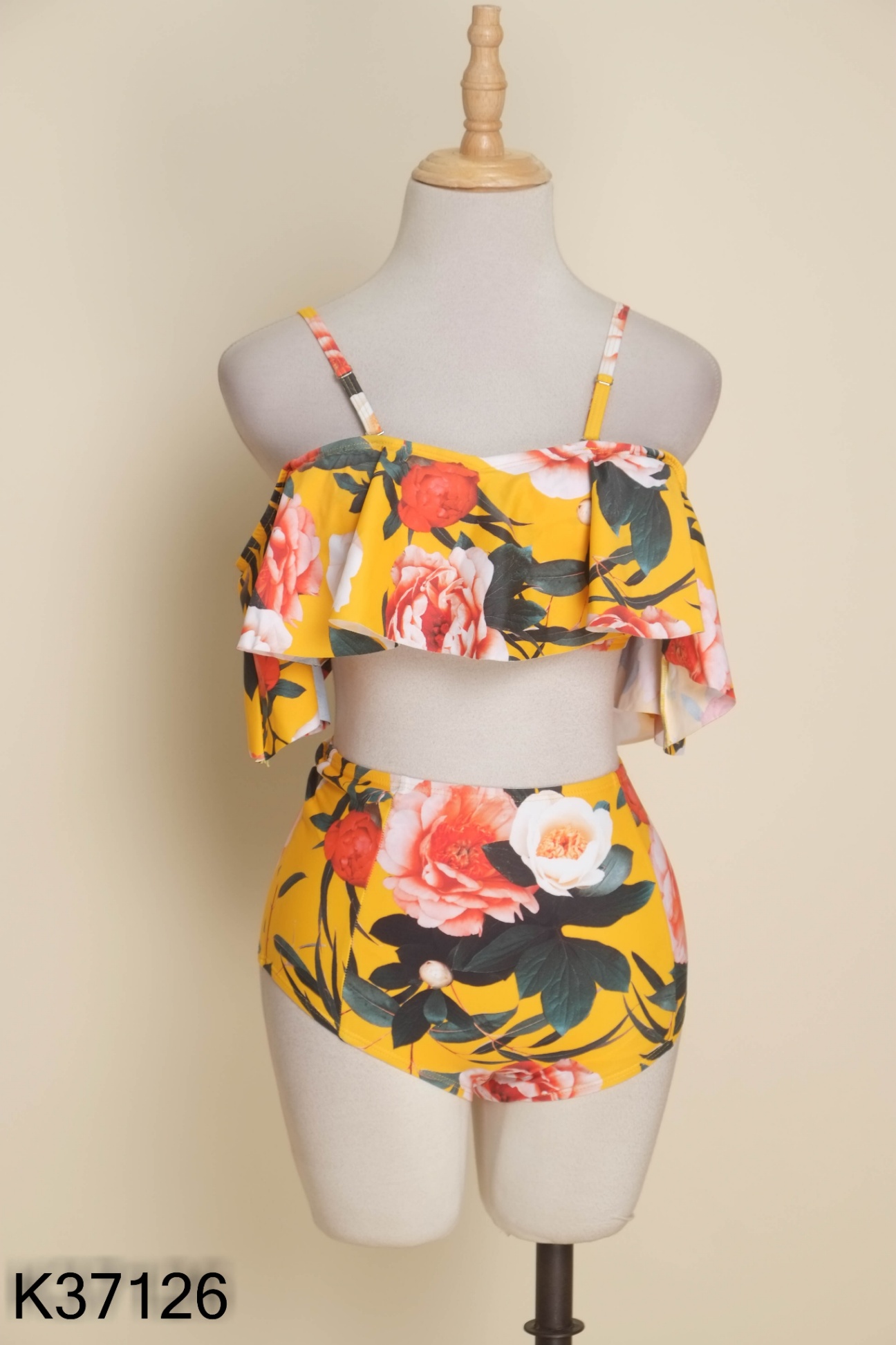 SET Bikini vàng hoa cam