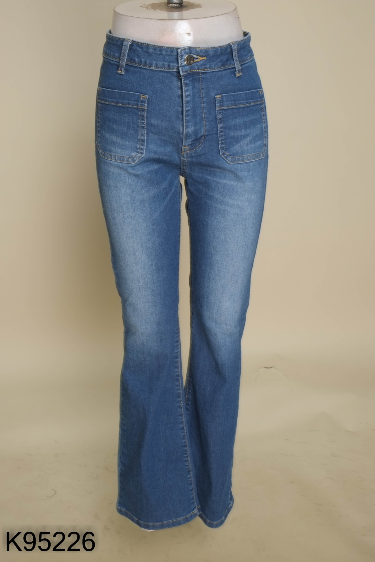 Quần D.CHIC jeans xanh ống loe