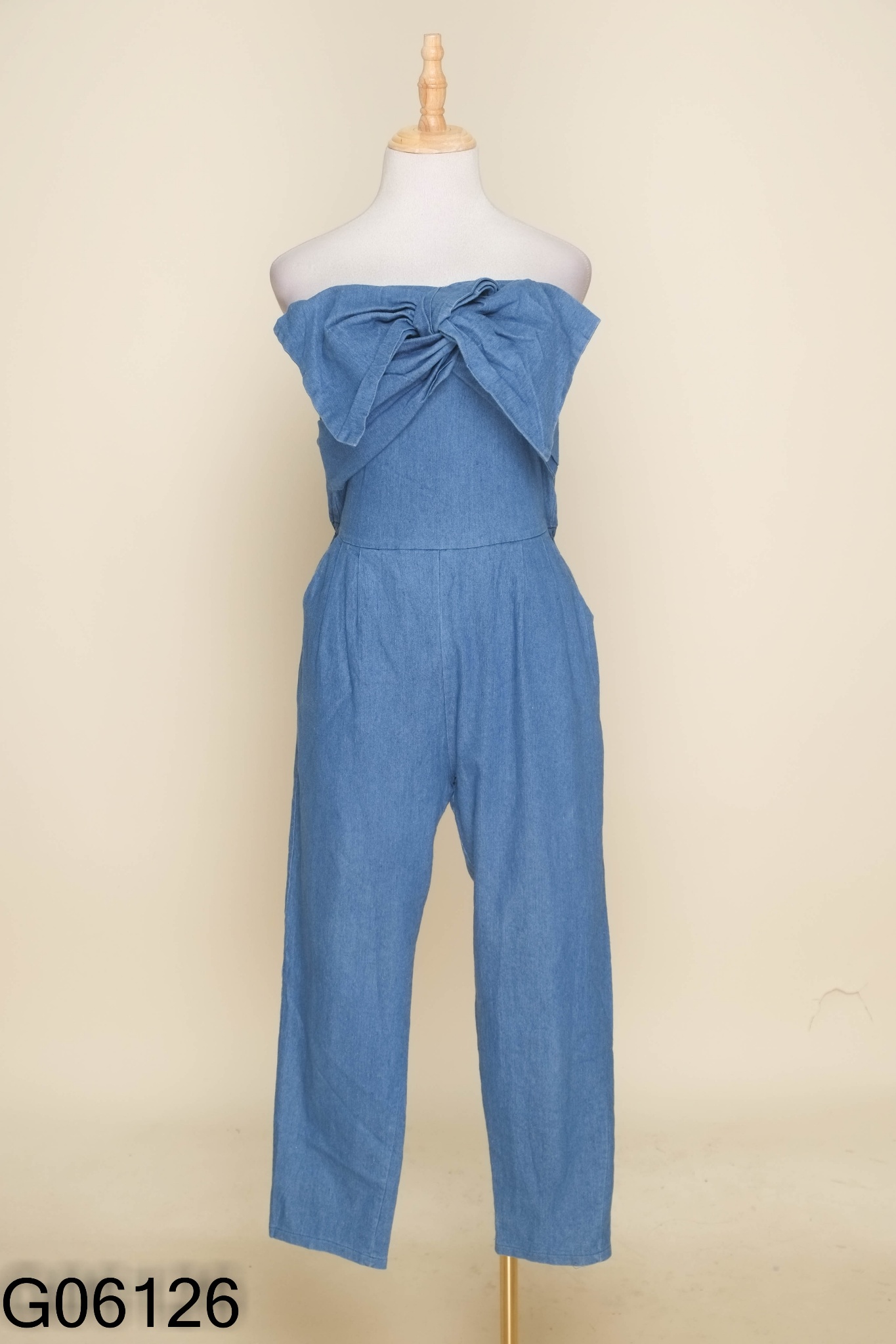 Jumpsuits quây jeans xanh