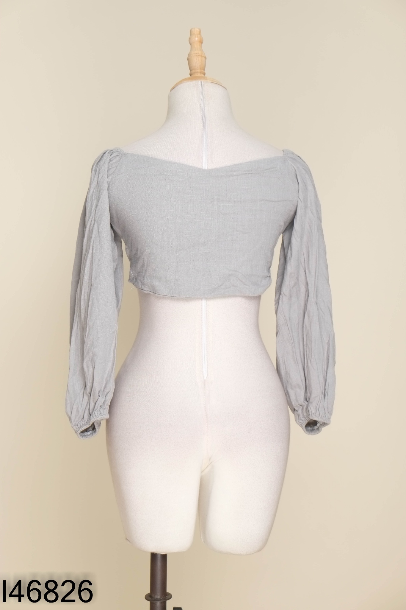 Áo LAM LINEN xám croptop