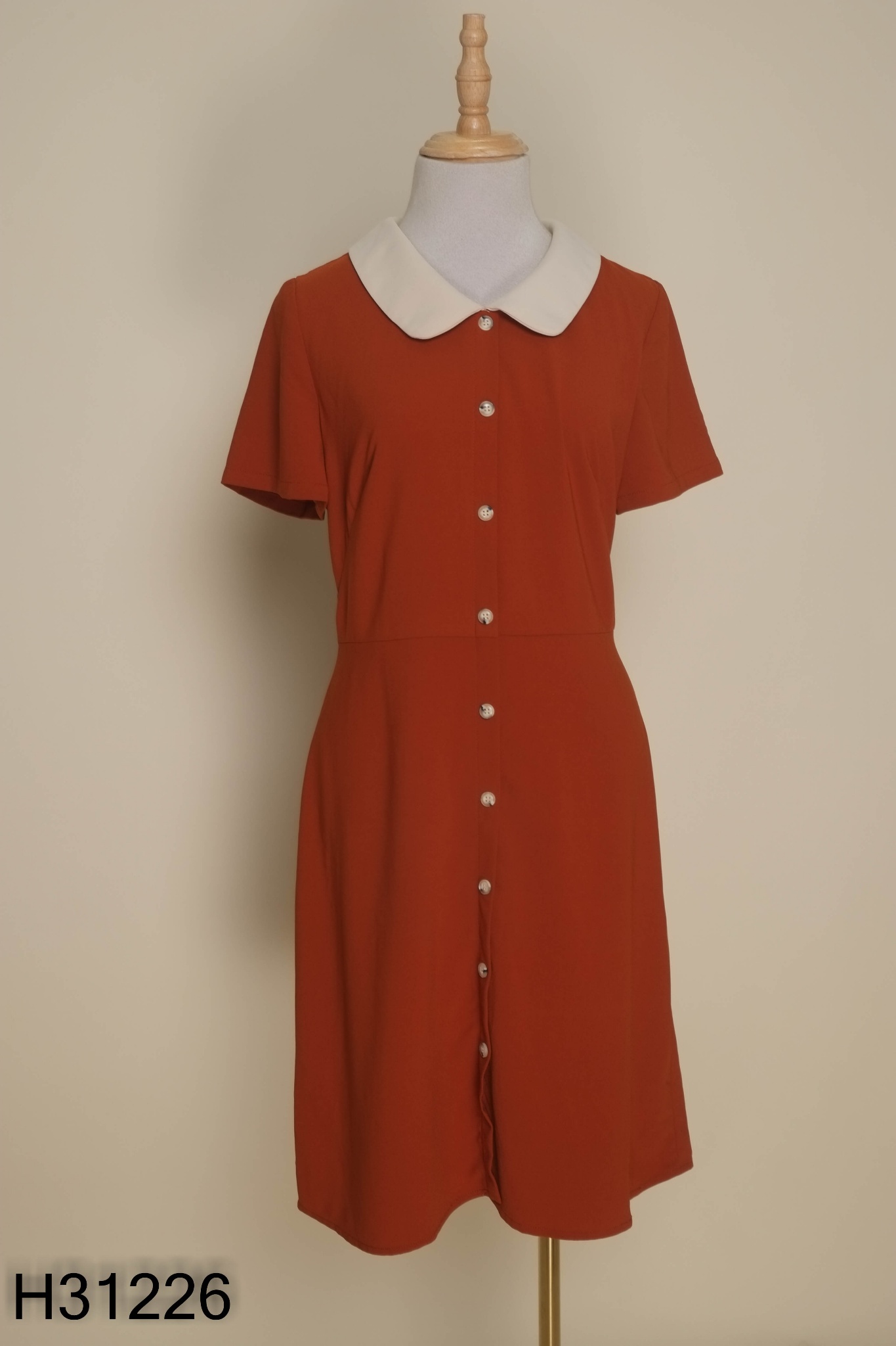 Váy ADORE DRESS nâu cổ be