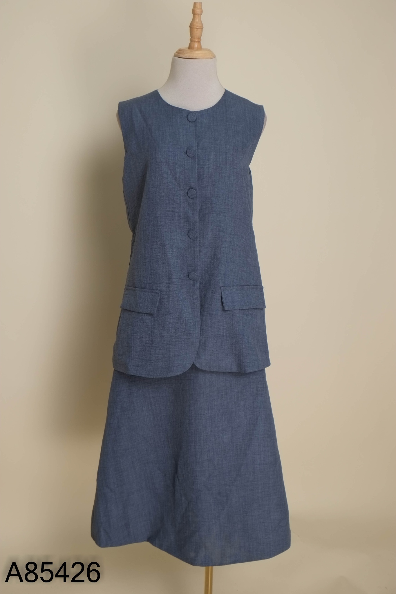 Set ME DESIGN xanh áo kiểu + chân váy