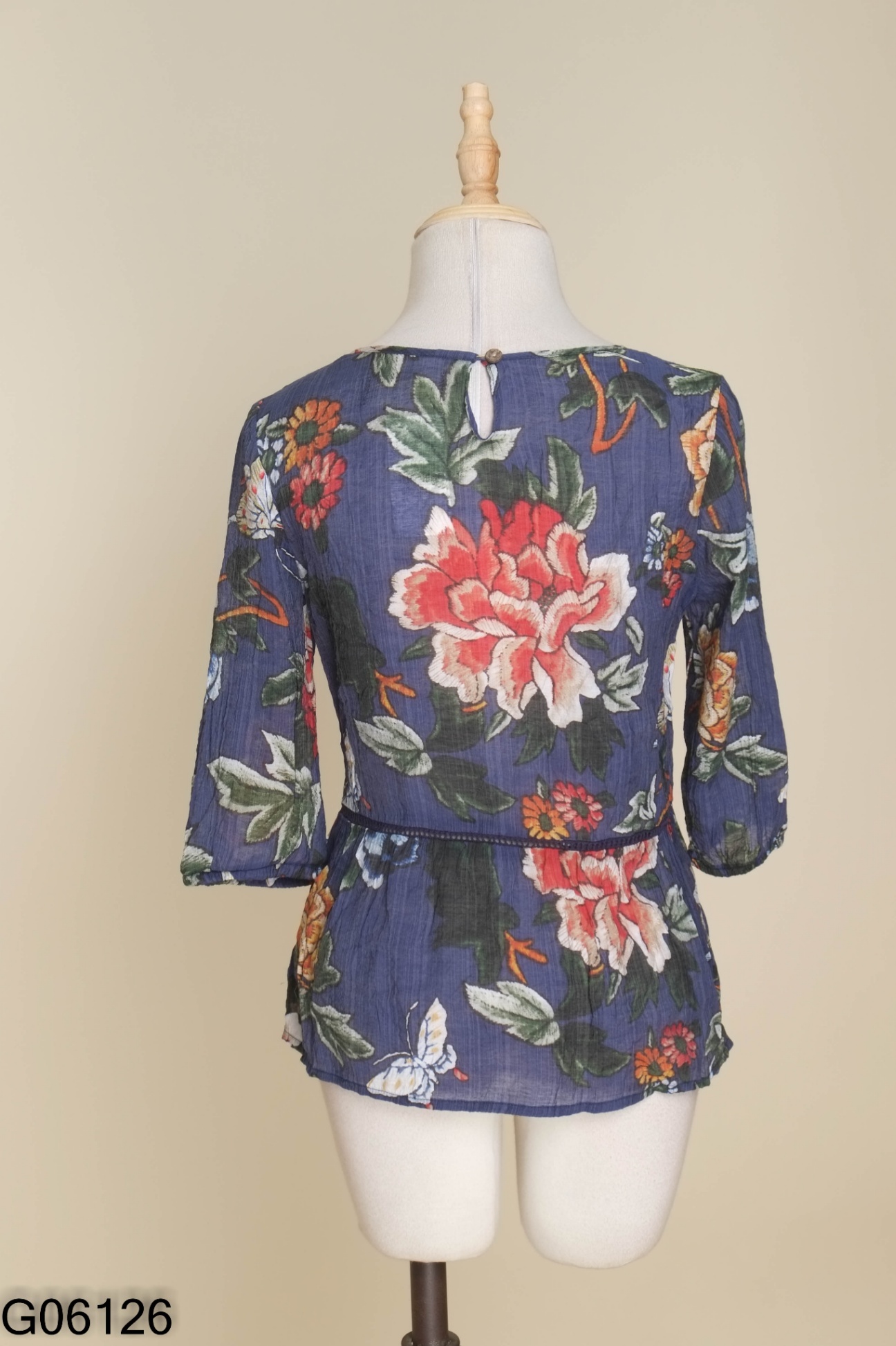 Áo ADORE DRESS xanh họa tiết hoa