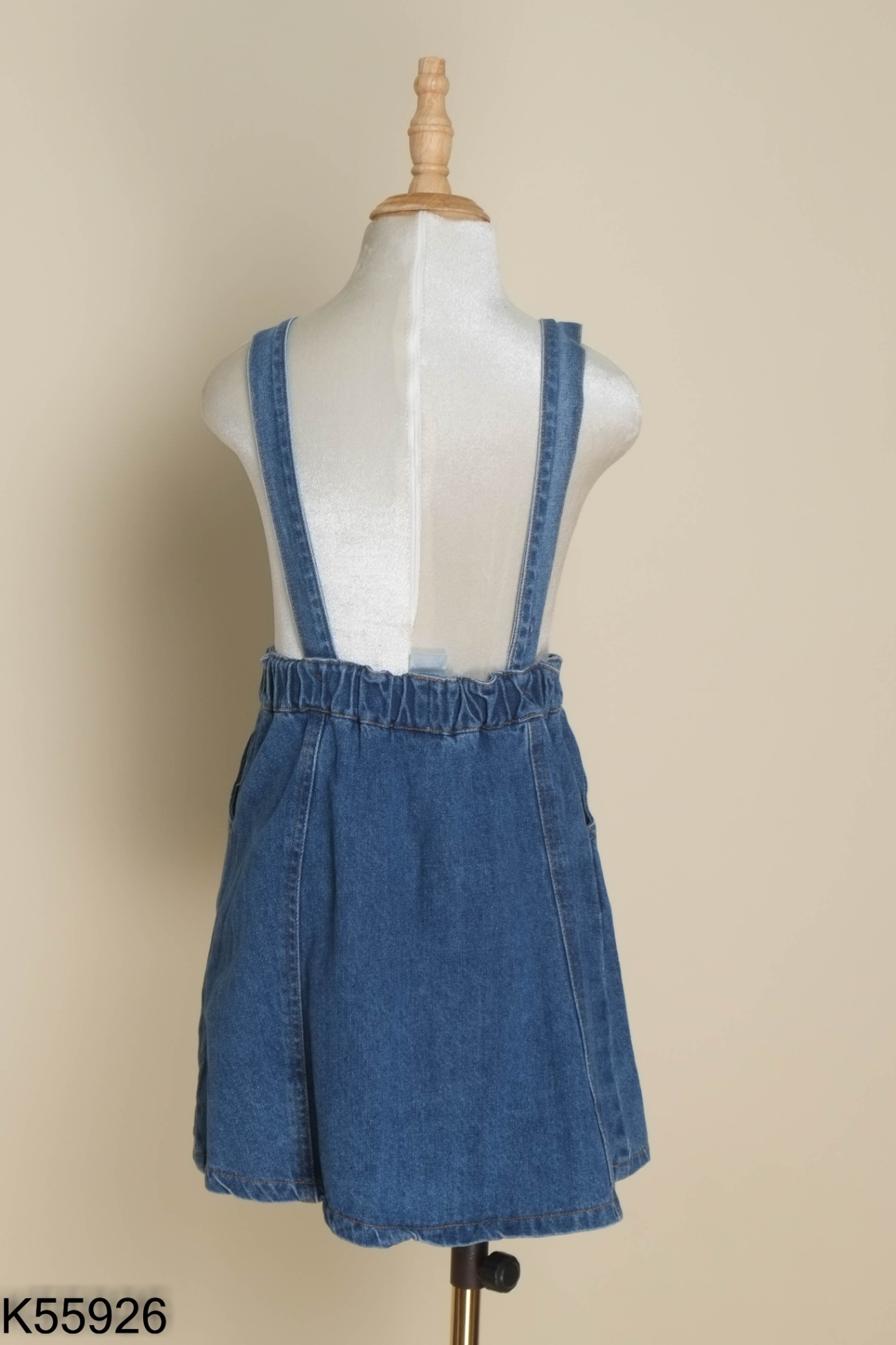 Yếm jeans xanh thêu hoa KIDS
