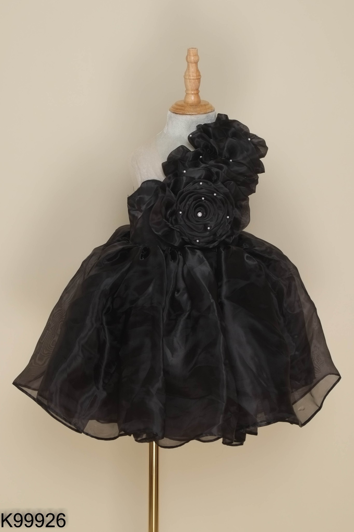 Váy organza đen đính hoa KIDS