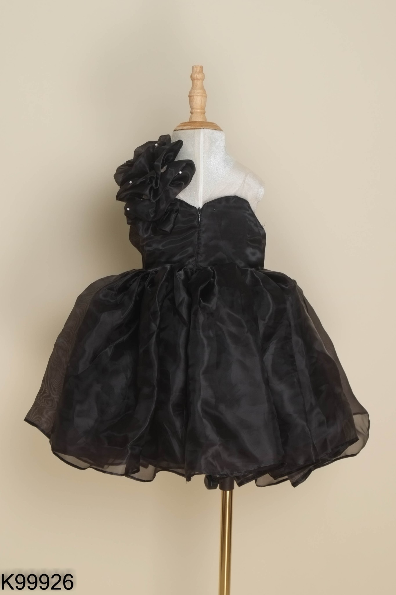 Váy organza đen đính hoa KIDS