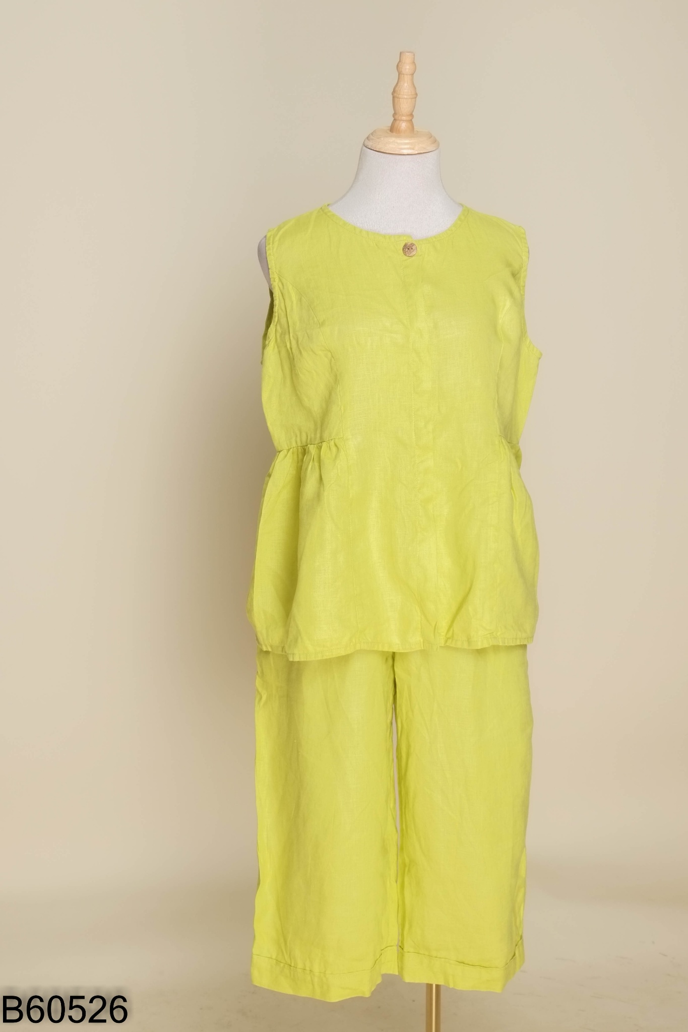 Set Áo linen TESORO vàng + quần dài