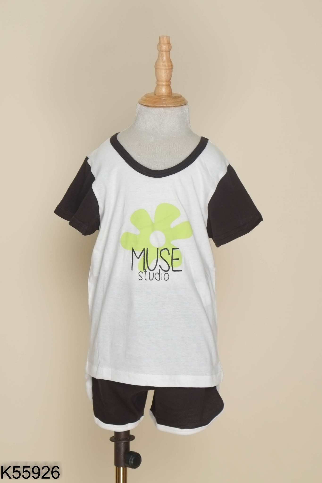 Set Áo trắng in hình + quần đen KIDS