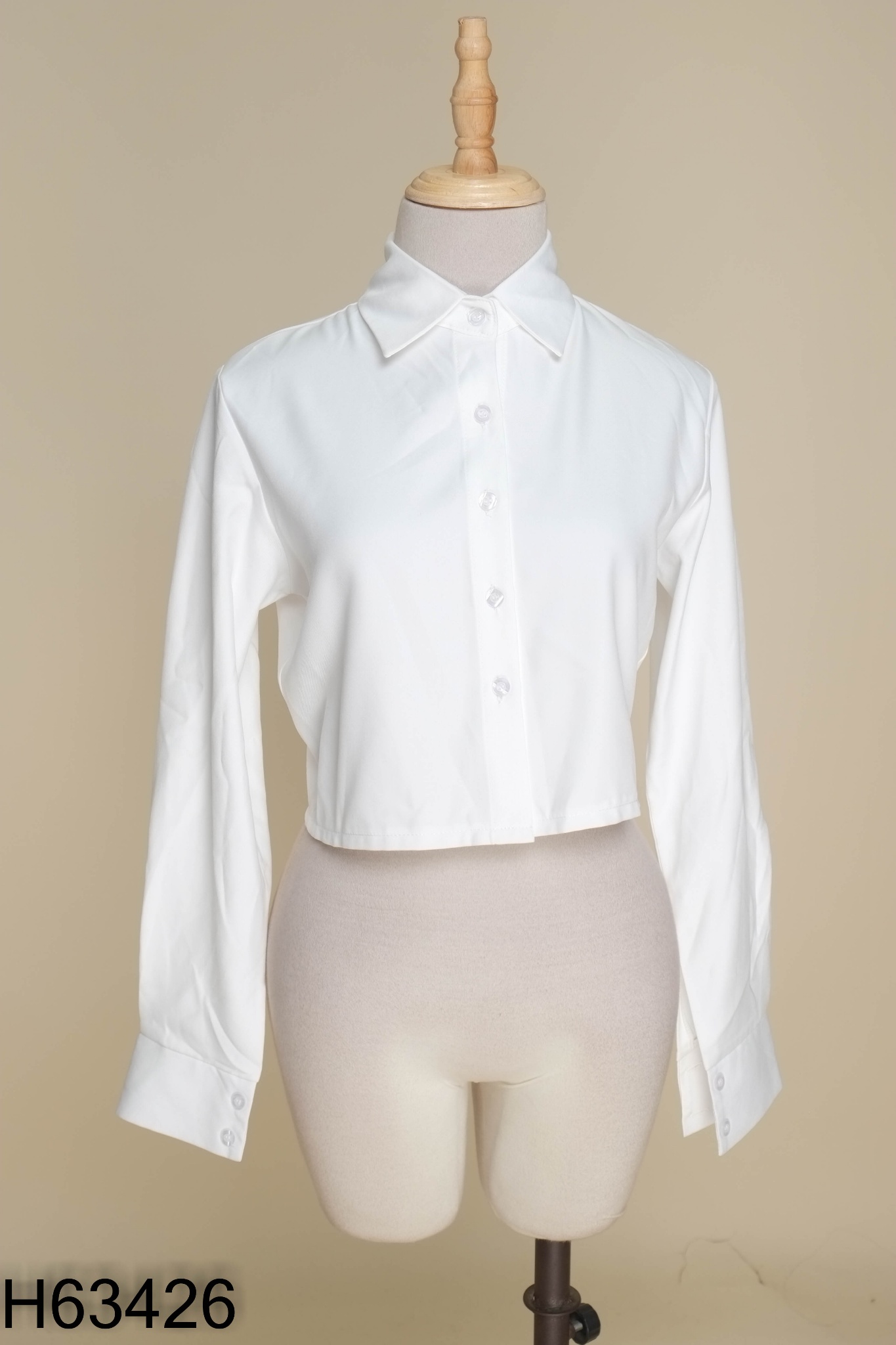 Áo DALLA sơ mi trắng croptop