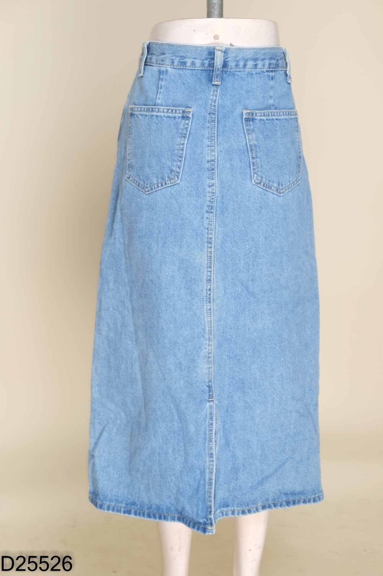 Chân váy jeans xanh trơn