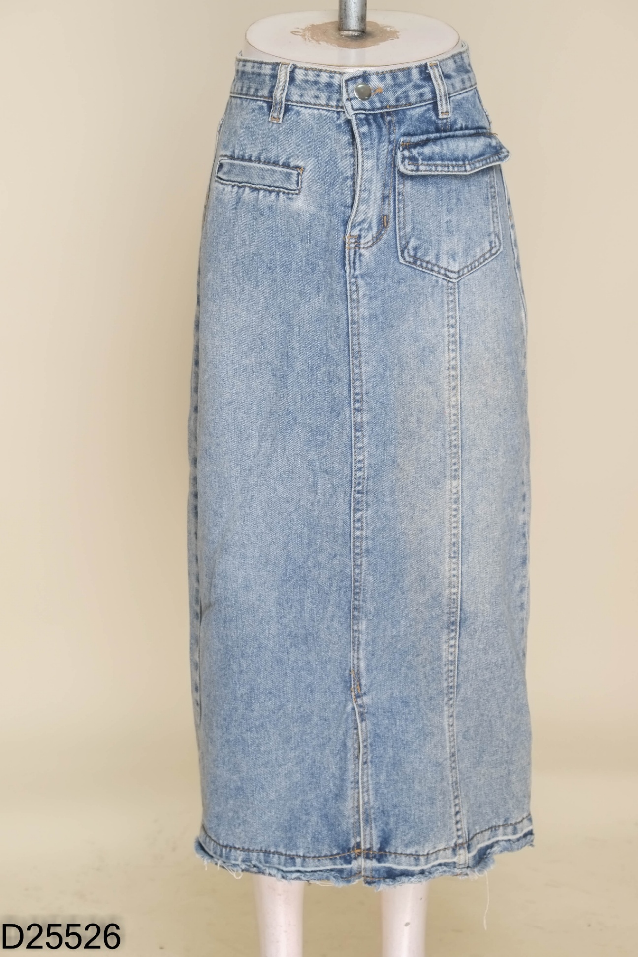 Chân váy jeans xanh 1 túi