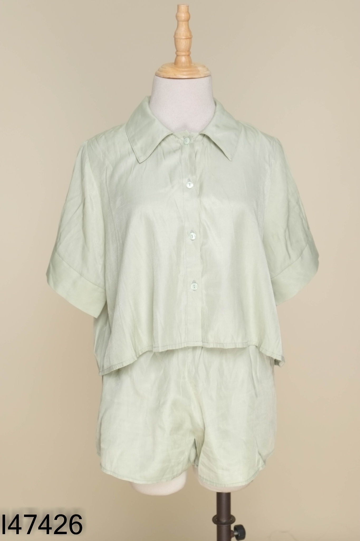 SET 3 CHARIS Áo xanh trơn + quần dài + quần short