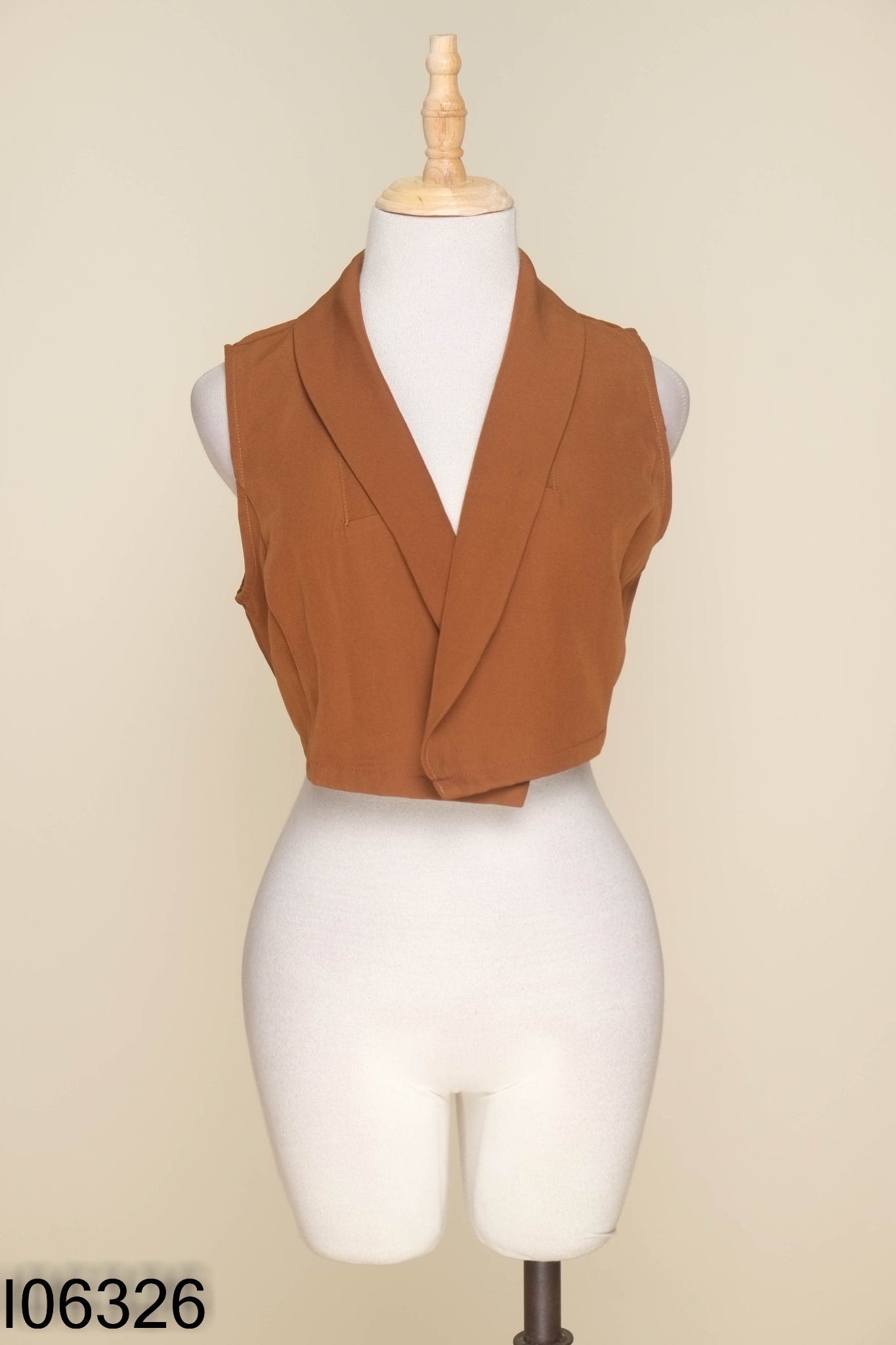 Áo SHEIN nâu cổ vest ngắn