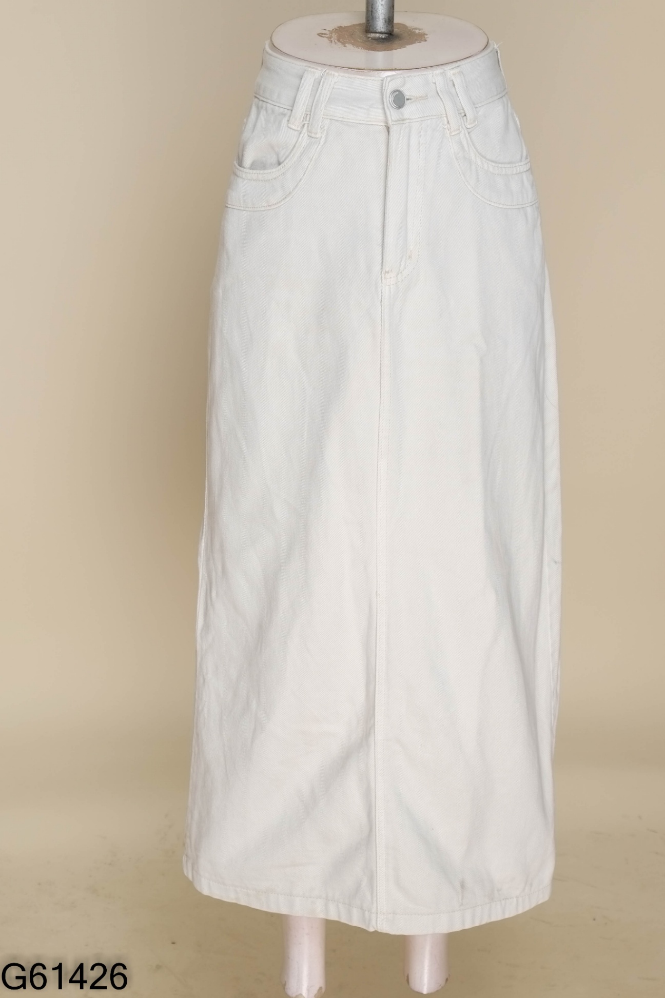 Chân váy jeans be trơn