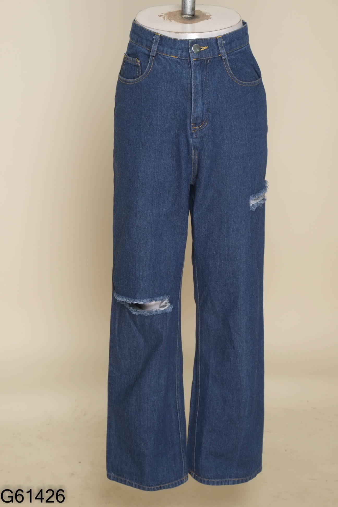 Quần jeans VIEN TRAN xanh rách