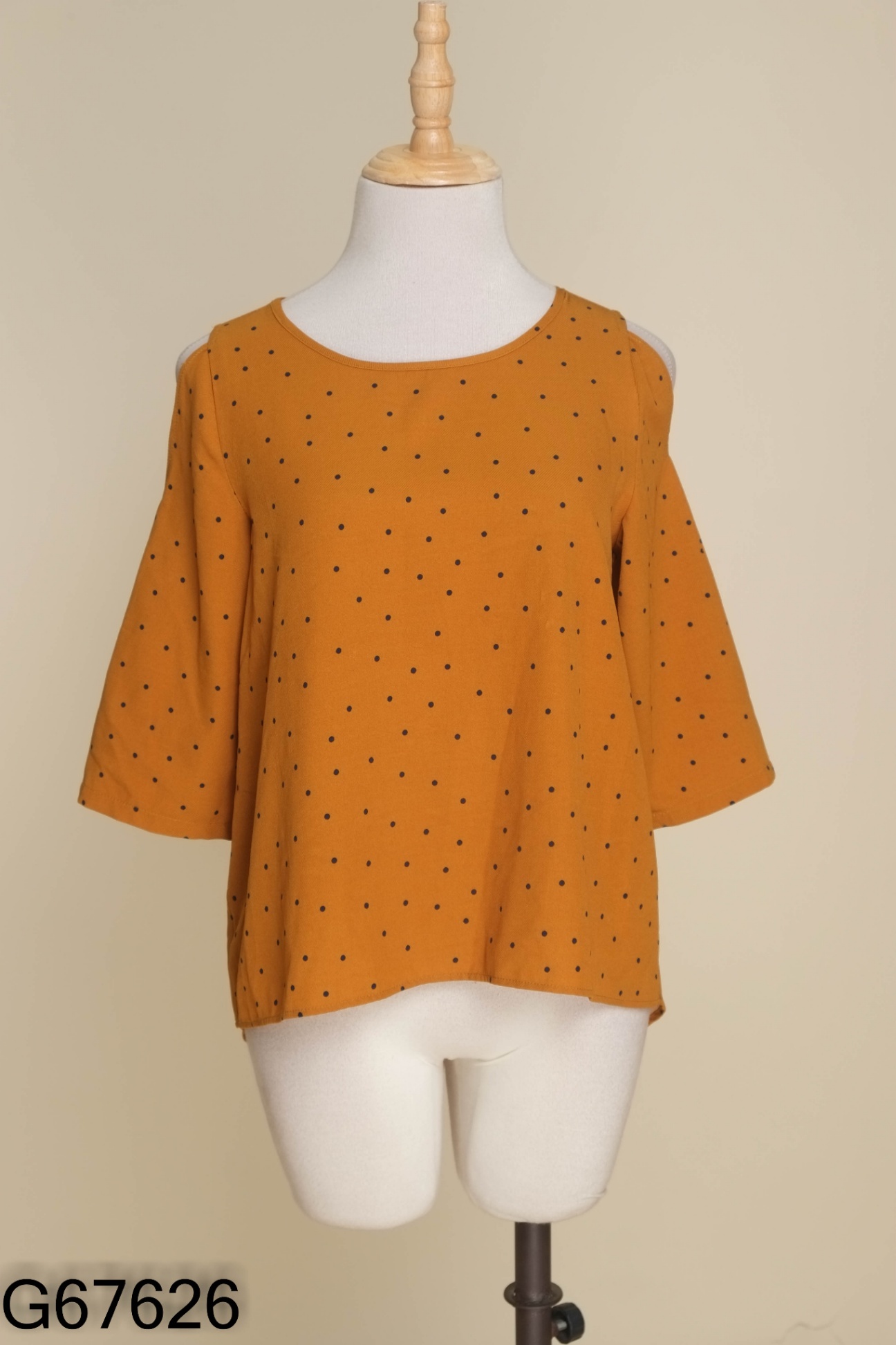 Áo nâu DAISY chấm bi