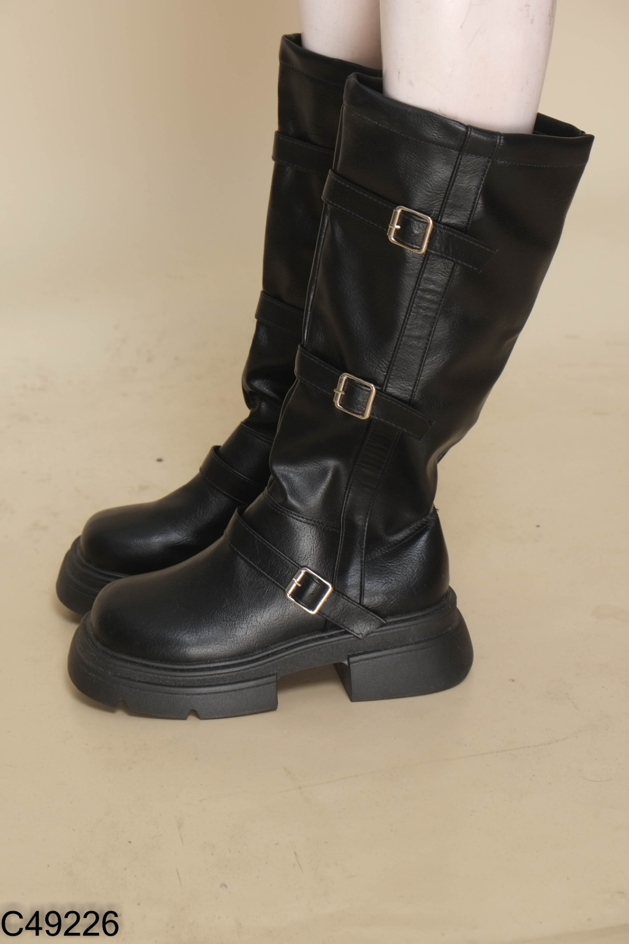 NEW Boots da đen phối khóa 5P