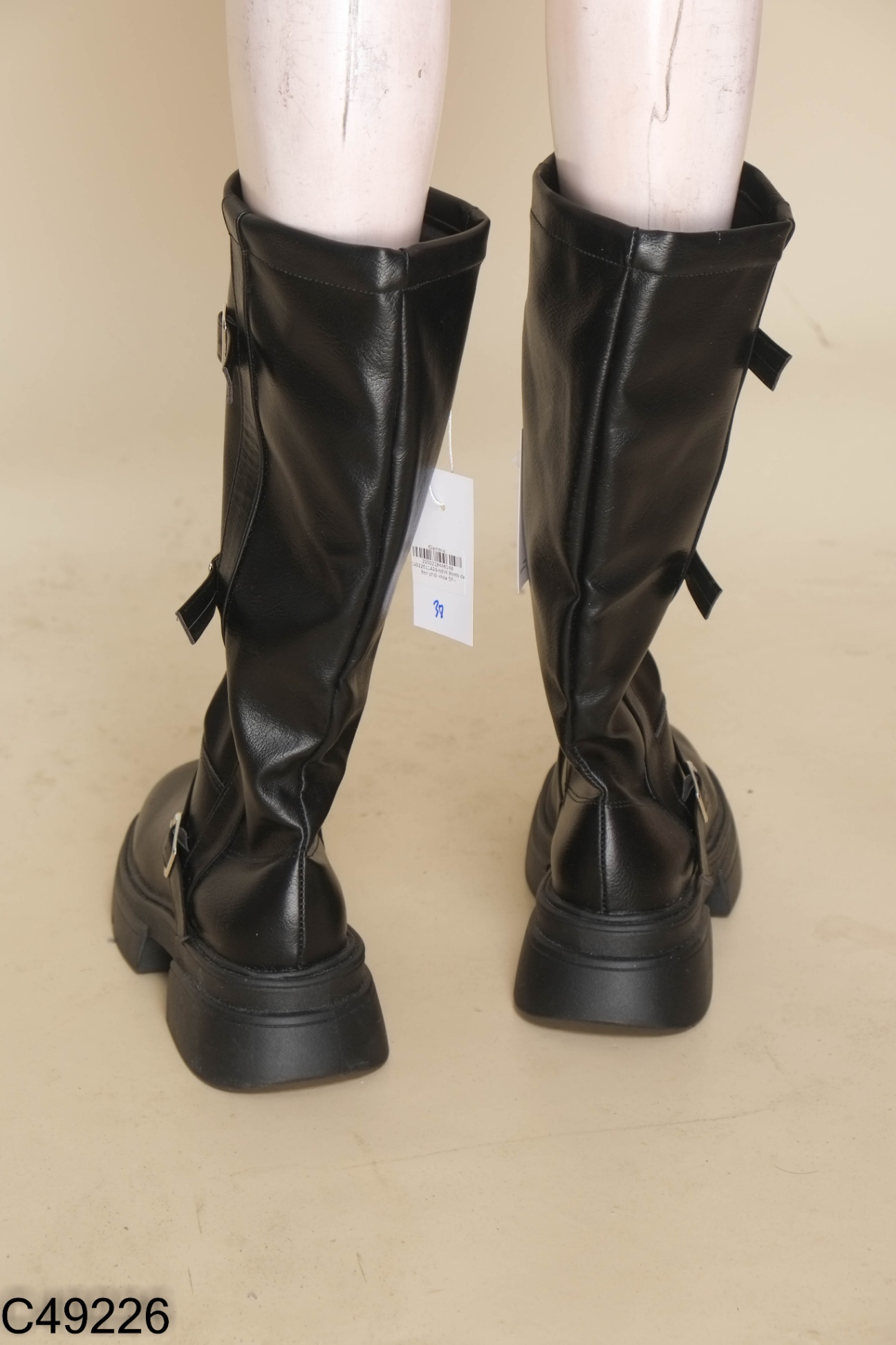 NEW Boots da đen phối khóa 5P