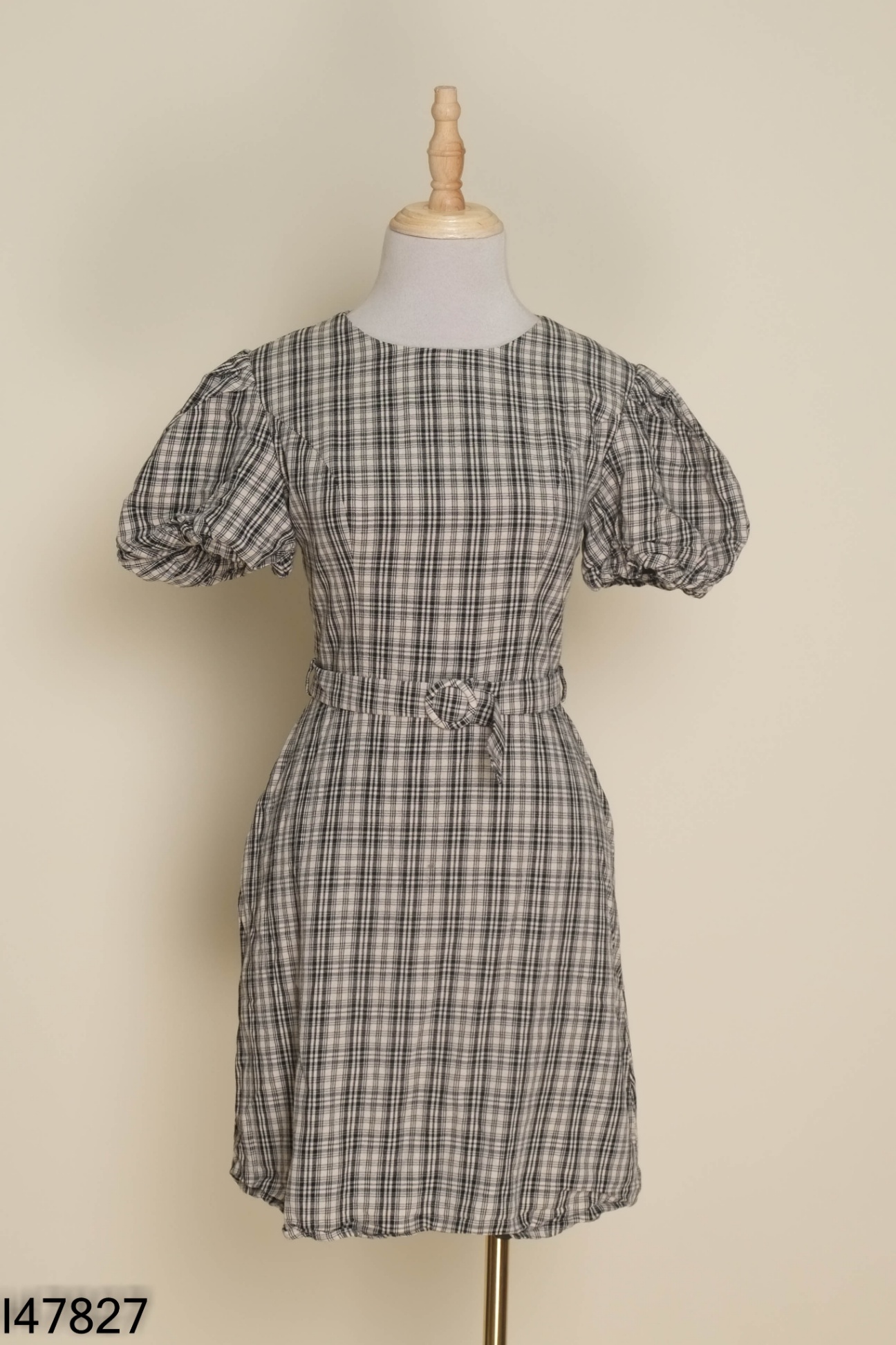 Váy be kẻ ADROE DRESS tay phồng