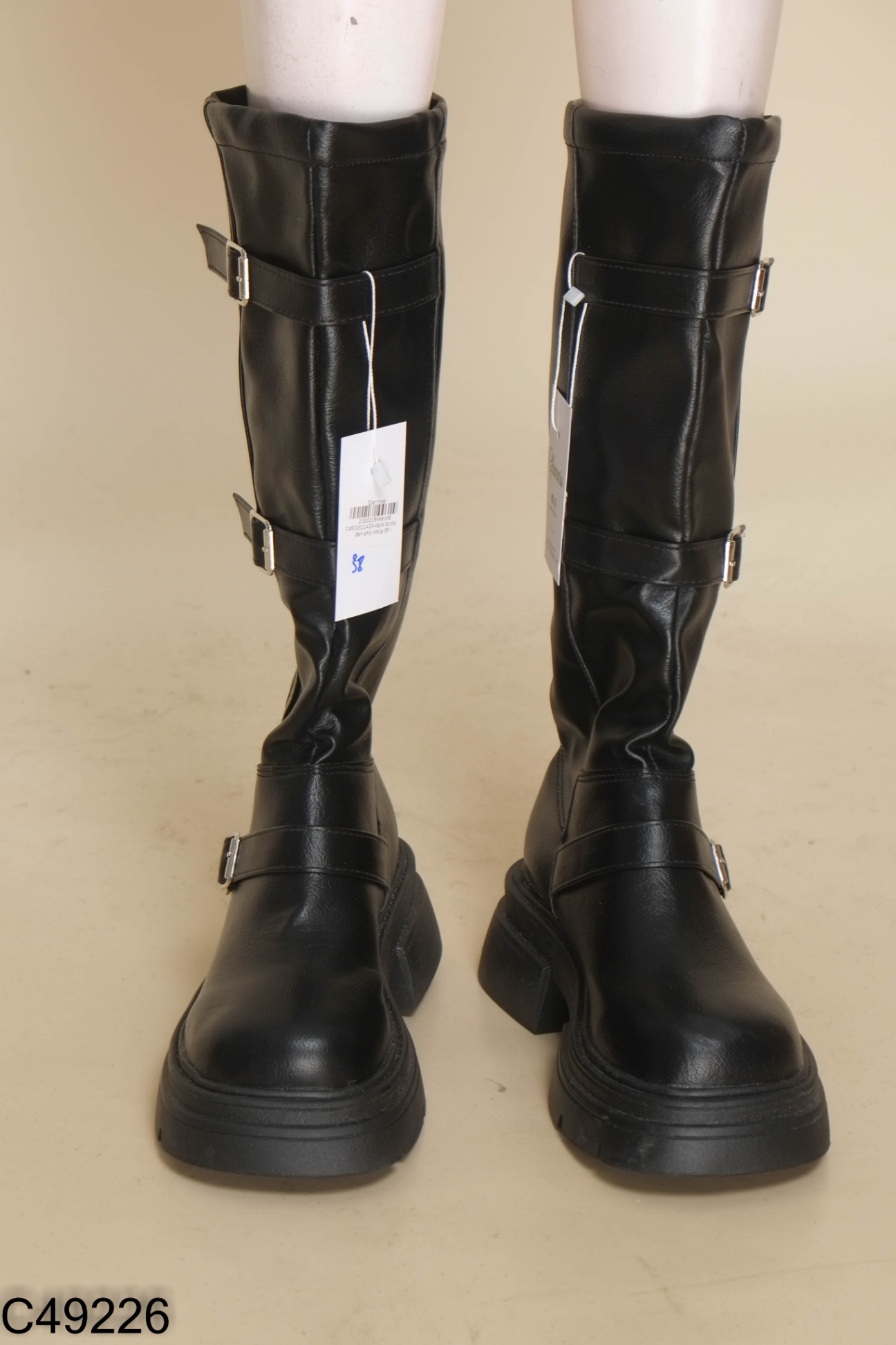 NEW Boots da đen phối khóa 5P