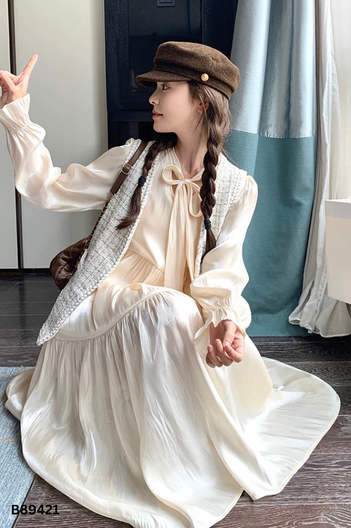 Váy organza be suông