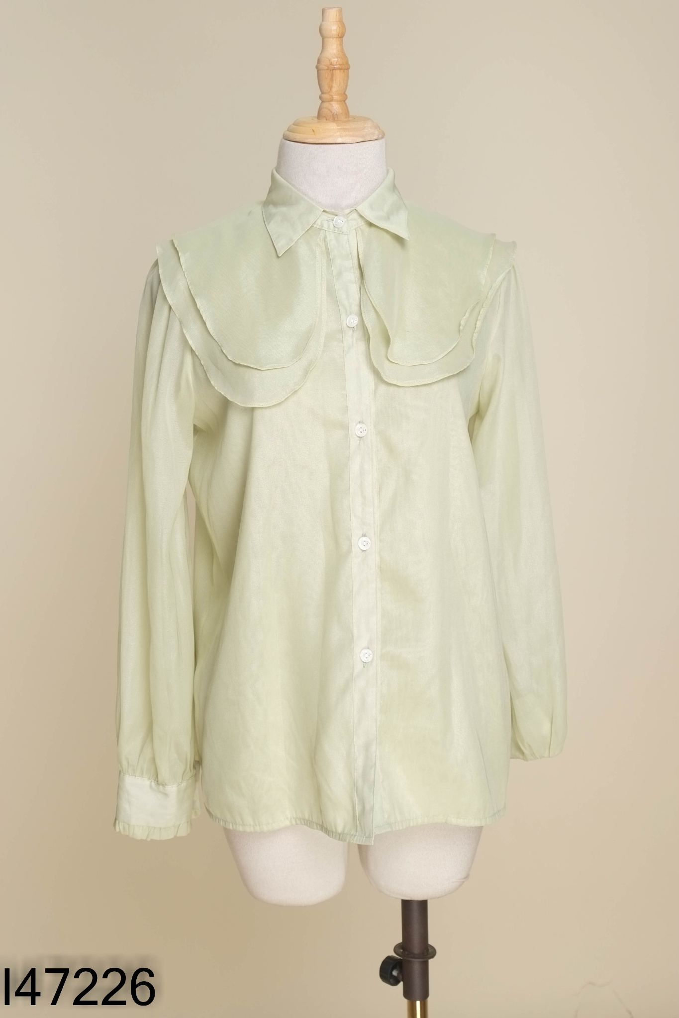 Áo tơ xanh VERO MODA cổ sen
