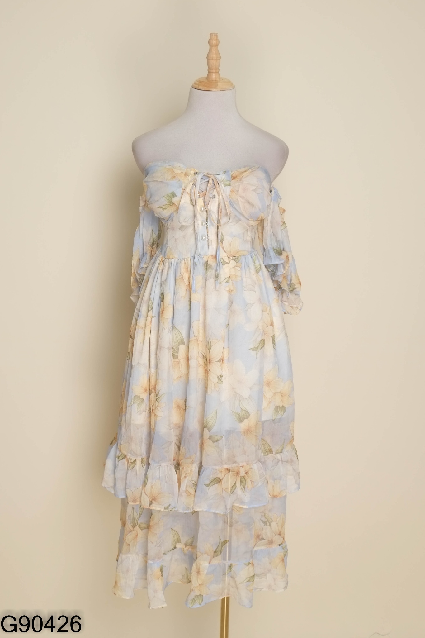 Váy COSY xanh phối vàng