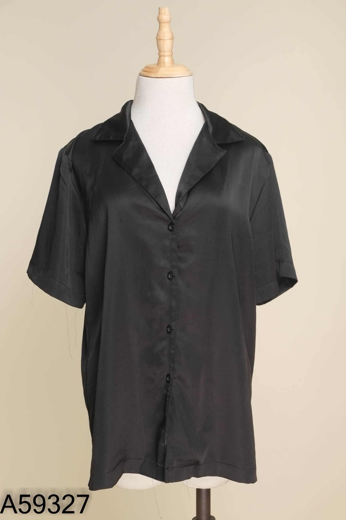 Áo sơ mi lụa DRESSLAB đen