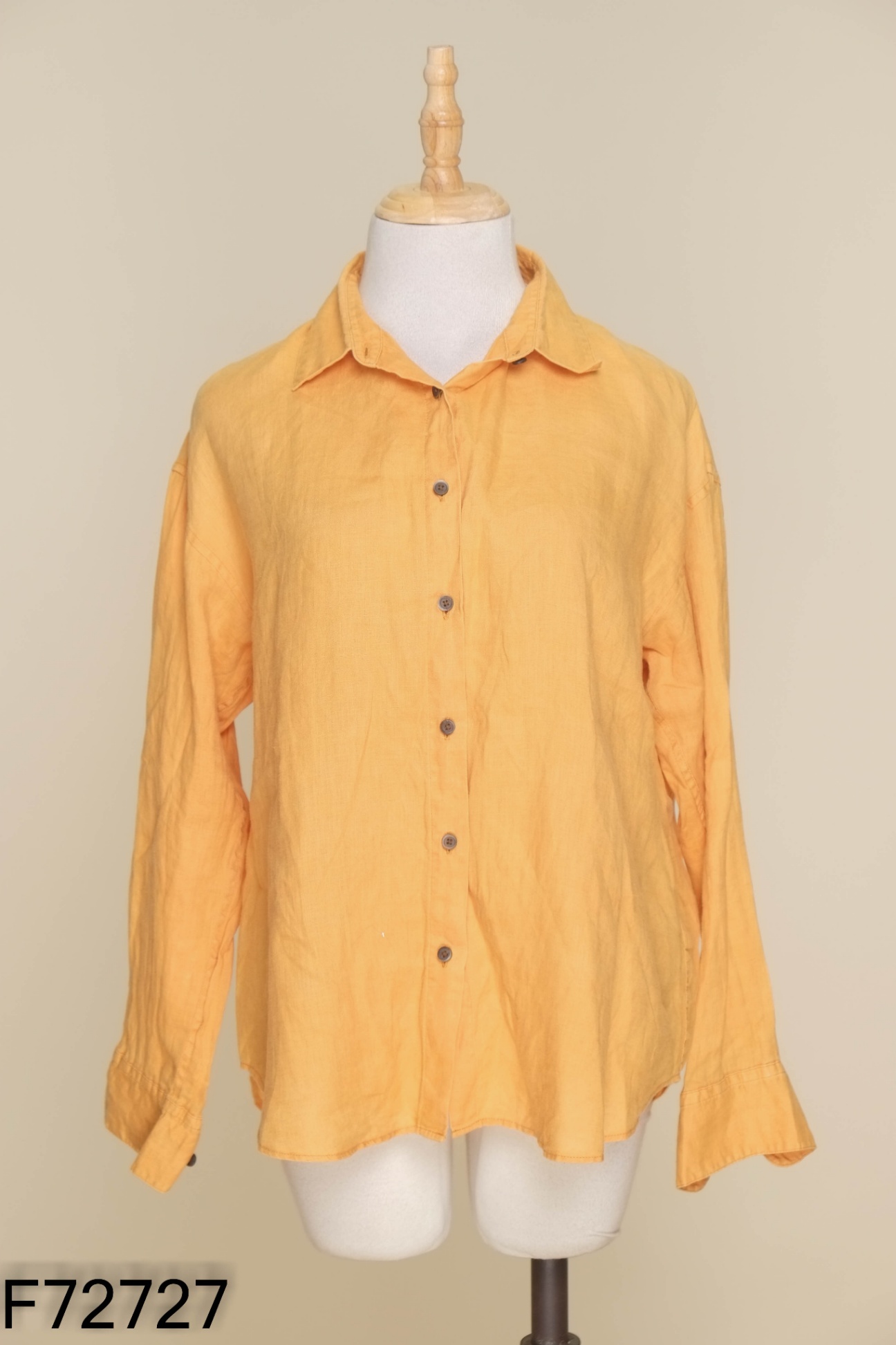 Áo sơ mi UNIQLO linen nâu