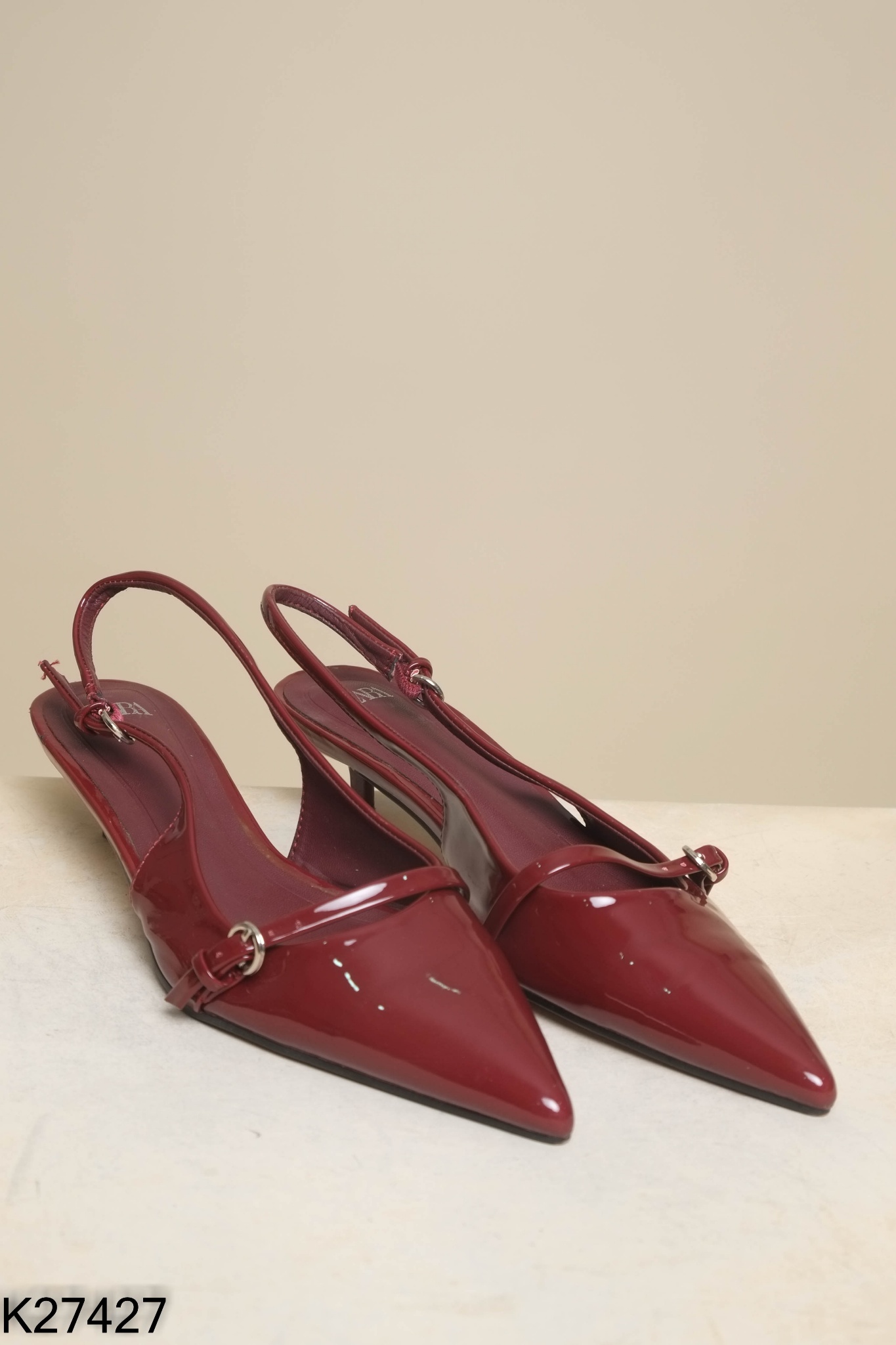 FULLBOX Sandals ZARA đỏ mũi nhọn