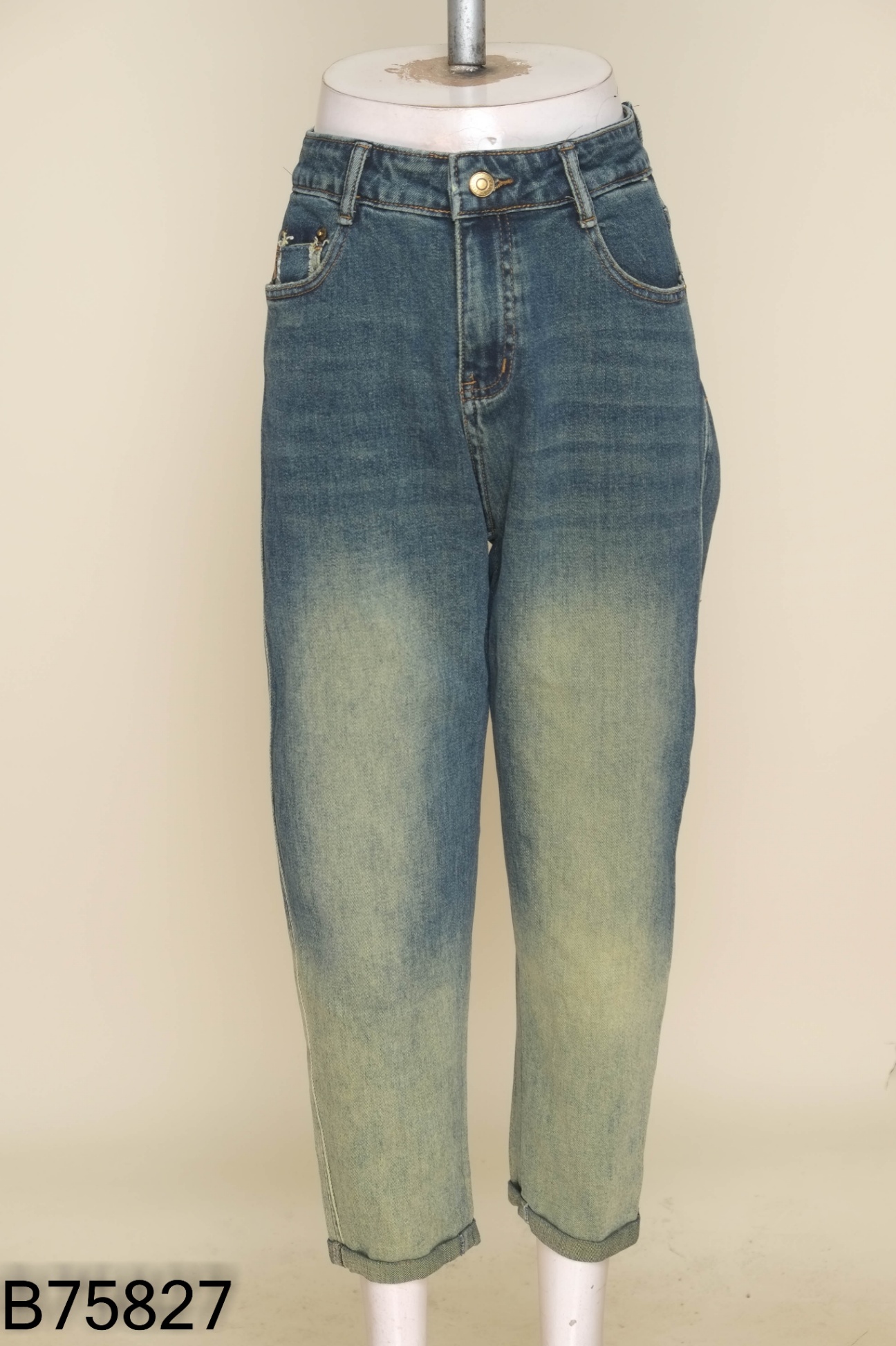 Quần baggy jeans vàng xanh