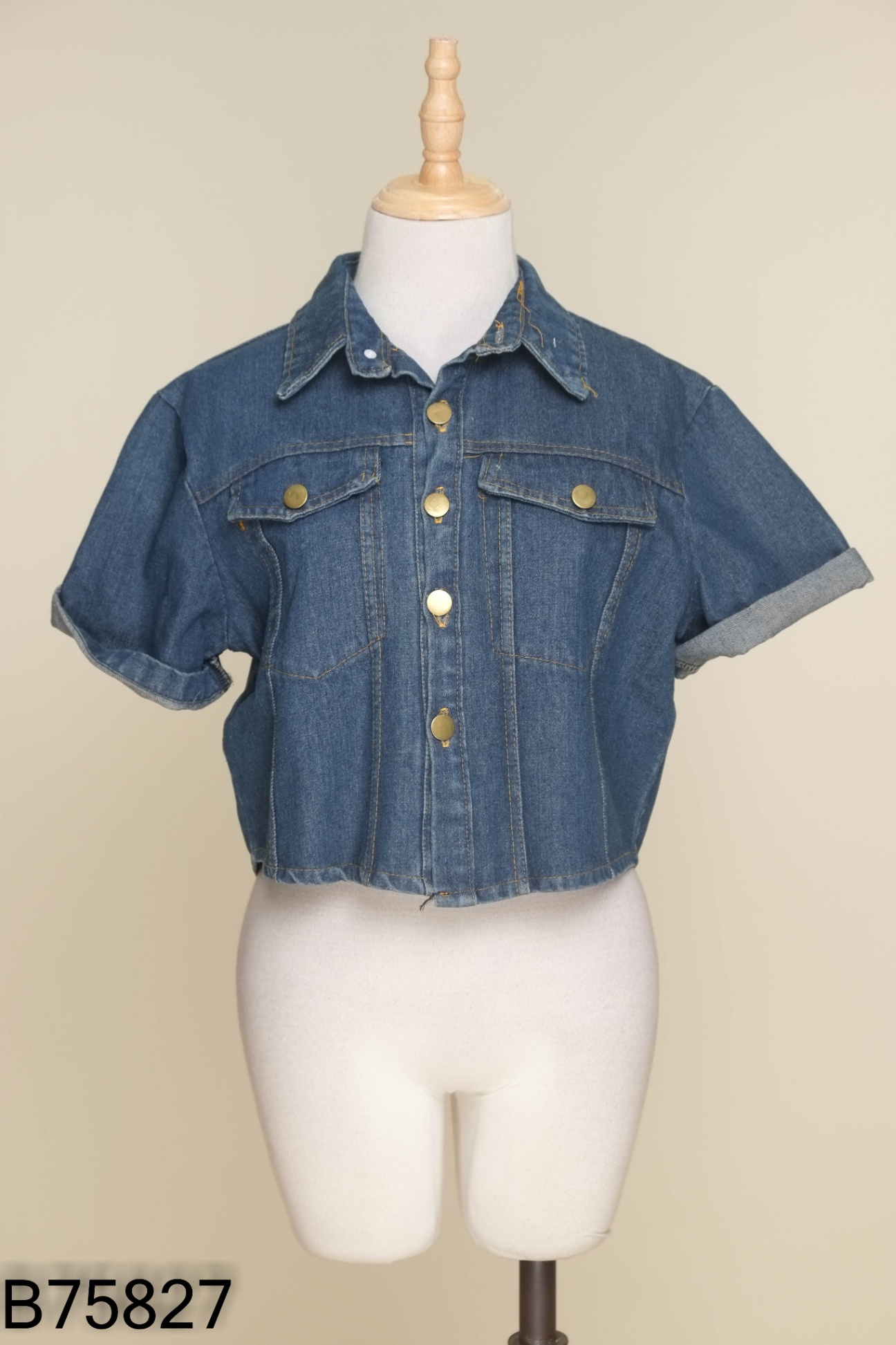 Áo sơ mi jeans xanh