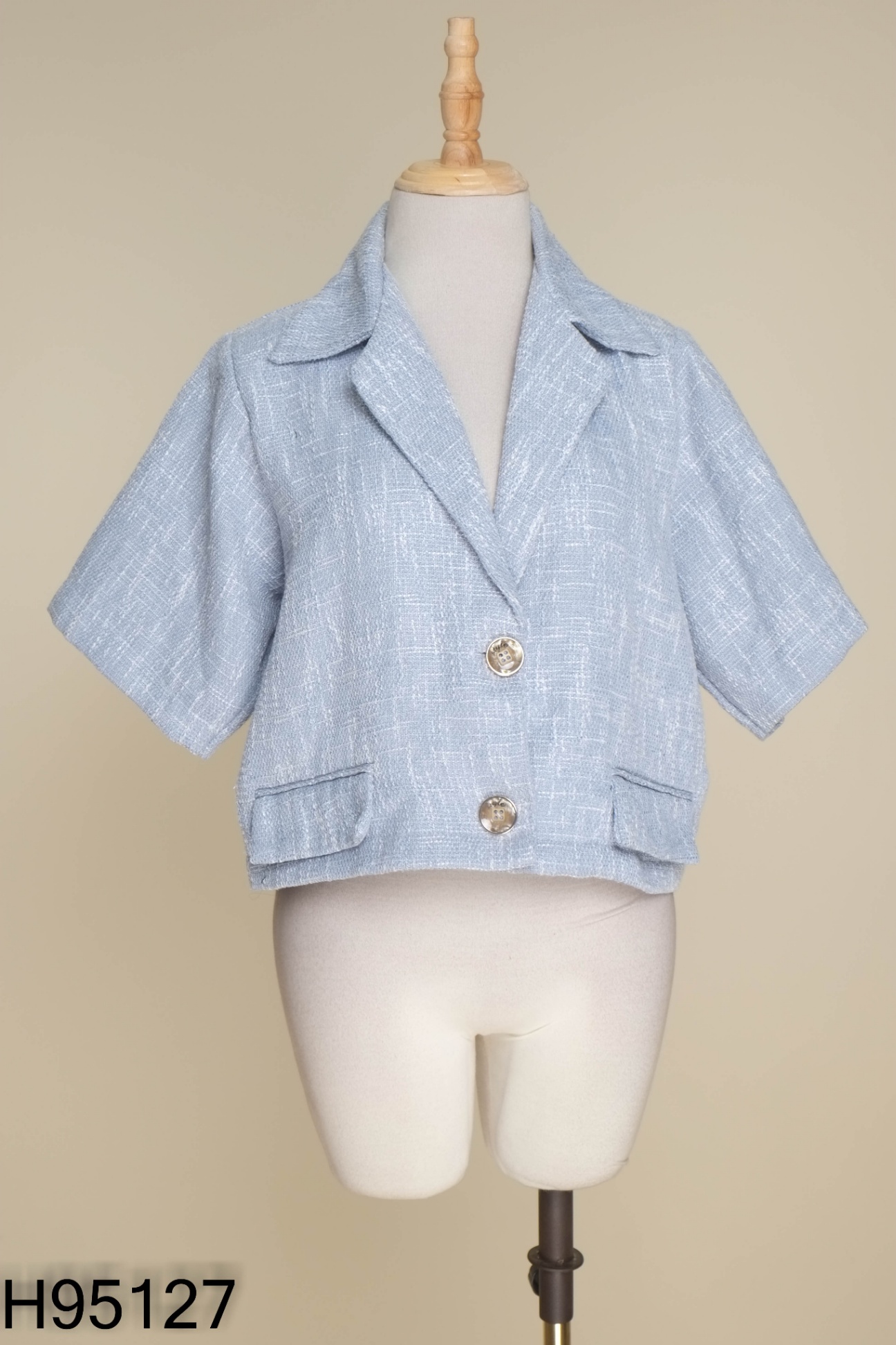 Áo blazer dạ xanh