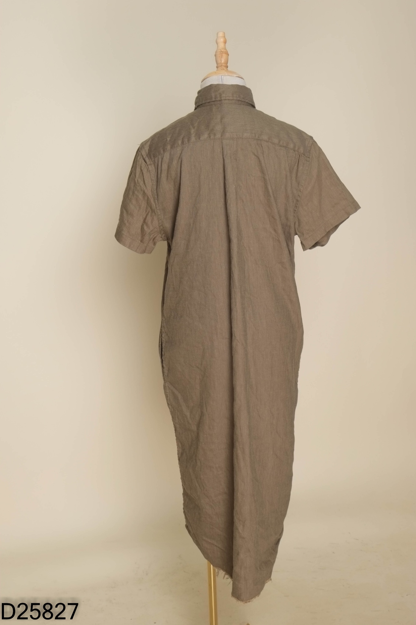 Váy linen sơ mi rêu