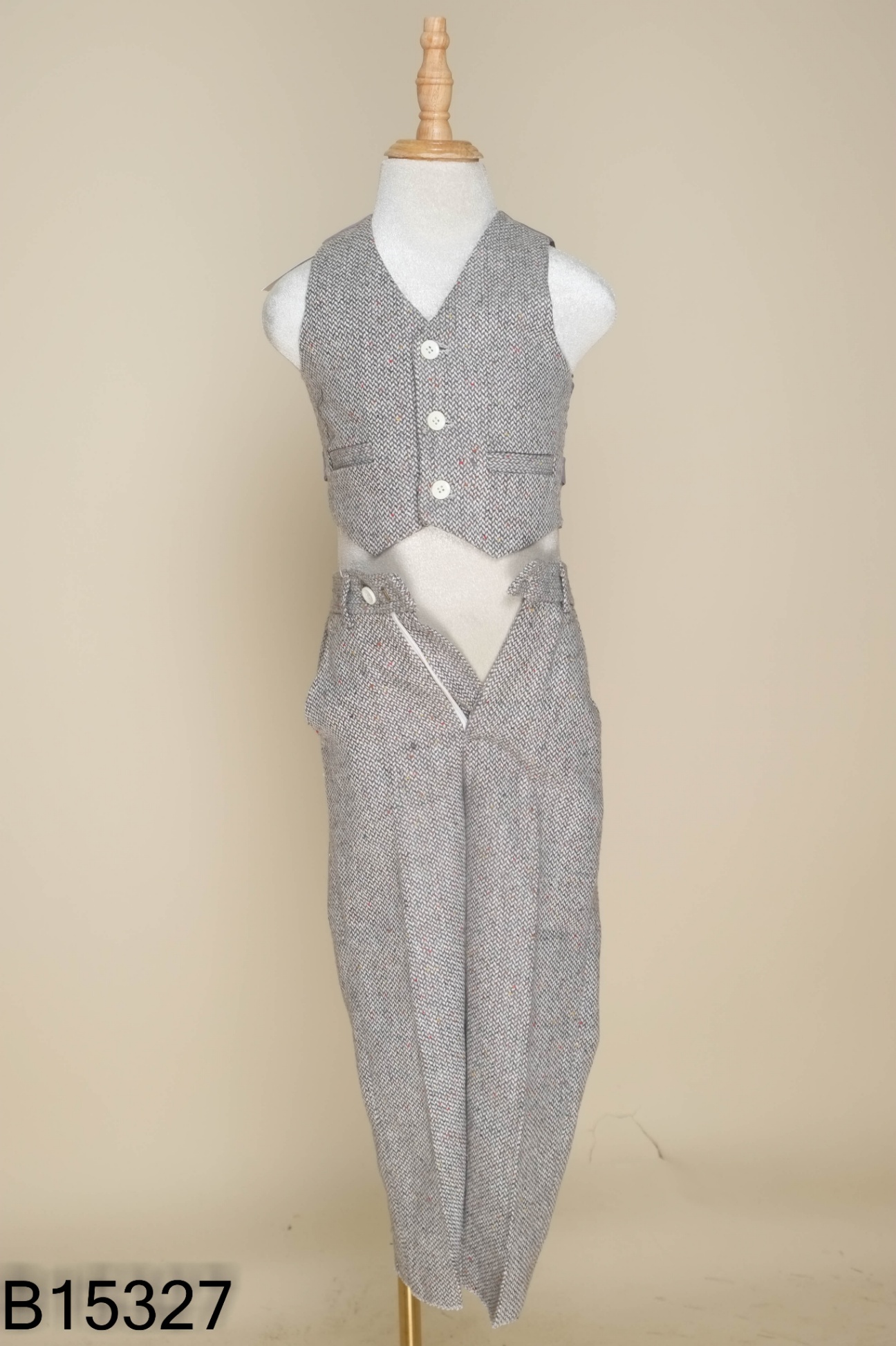 SET 3 KIDS Gile + quần + blazer xám KIDS (HỎNG KHOÁ)