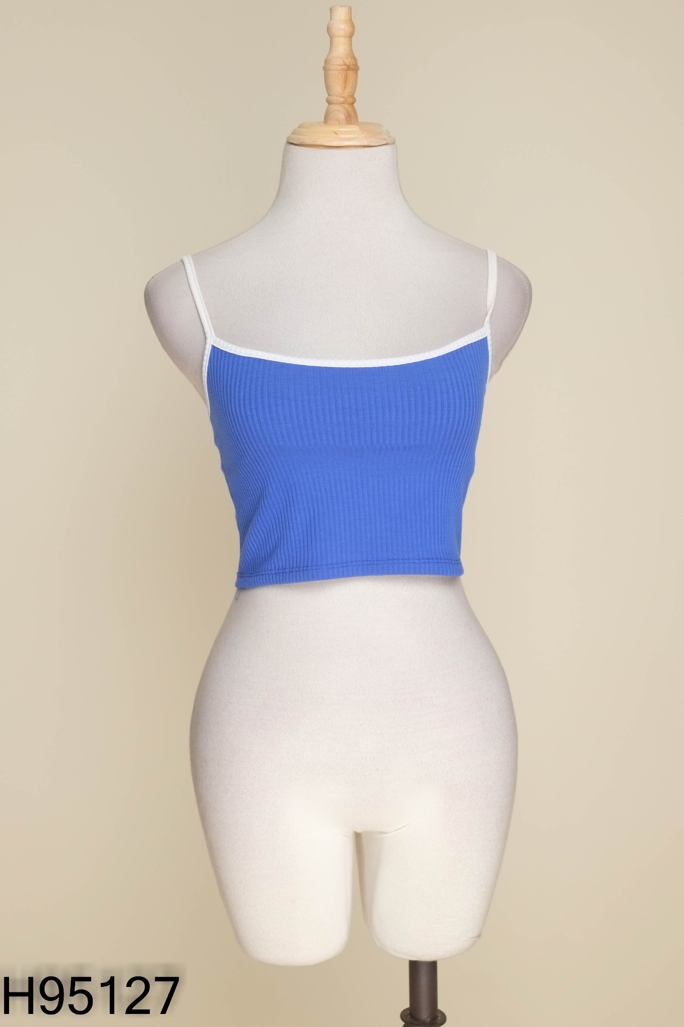 Áo 2s CHICBAE21 xanh dương viền trắng