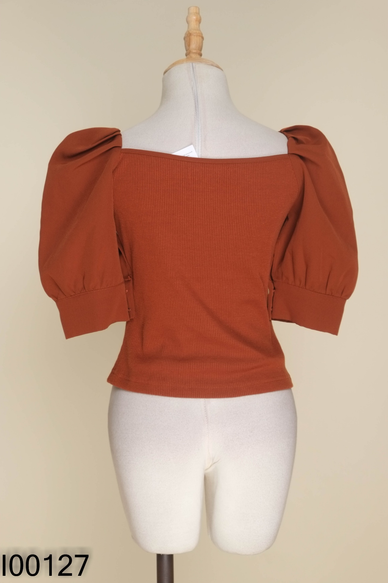 Áo ADORE DRESS nâu tay bồng